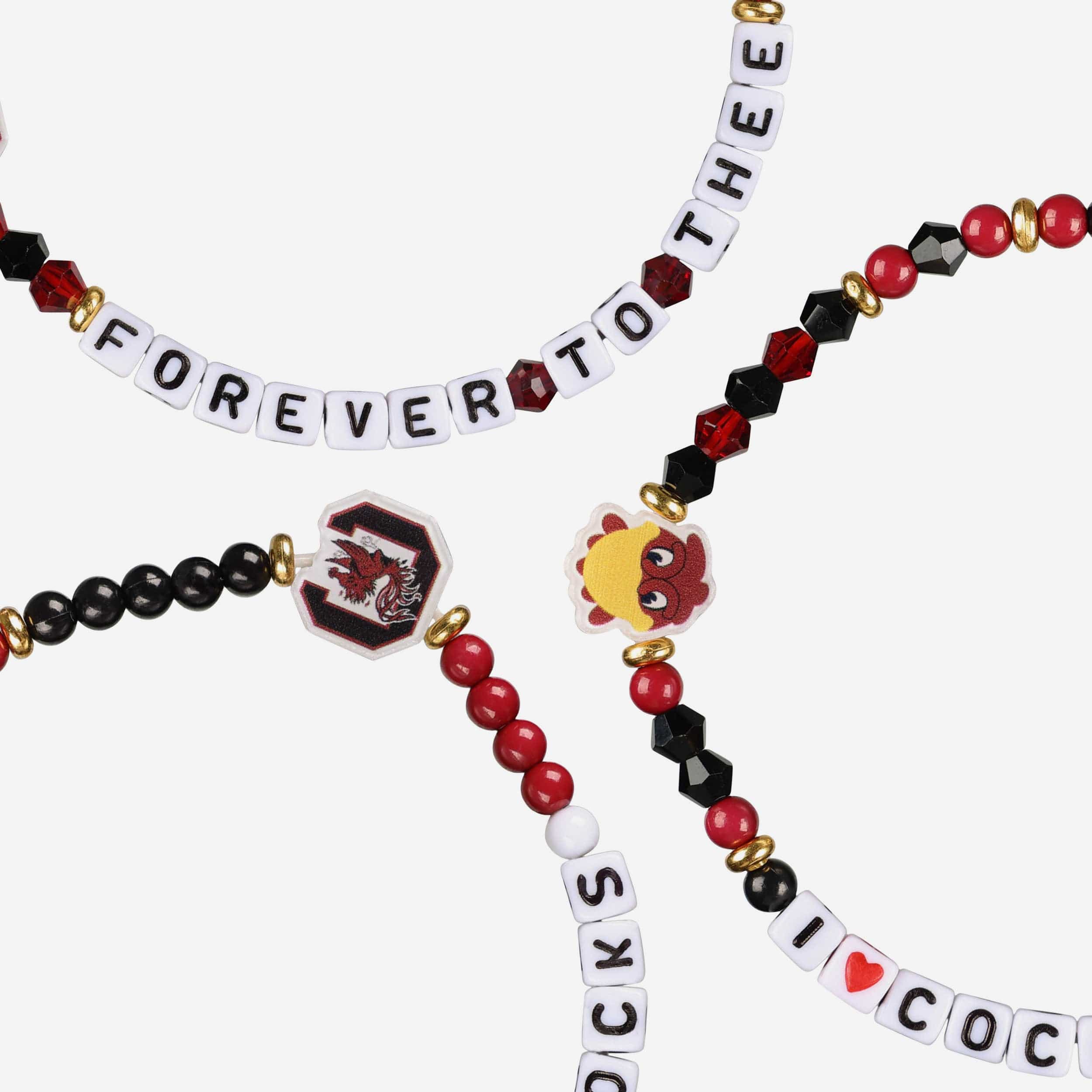 South Carolina Gamecocks 3 Pack Friendship Bracelet - Image 2