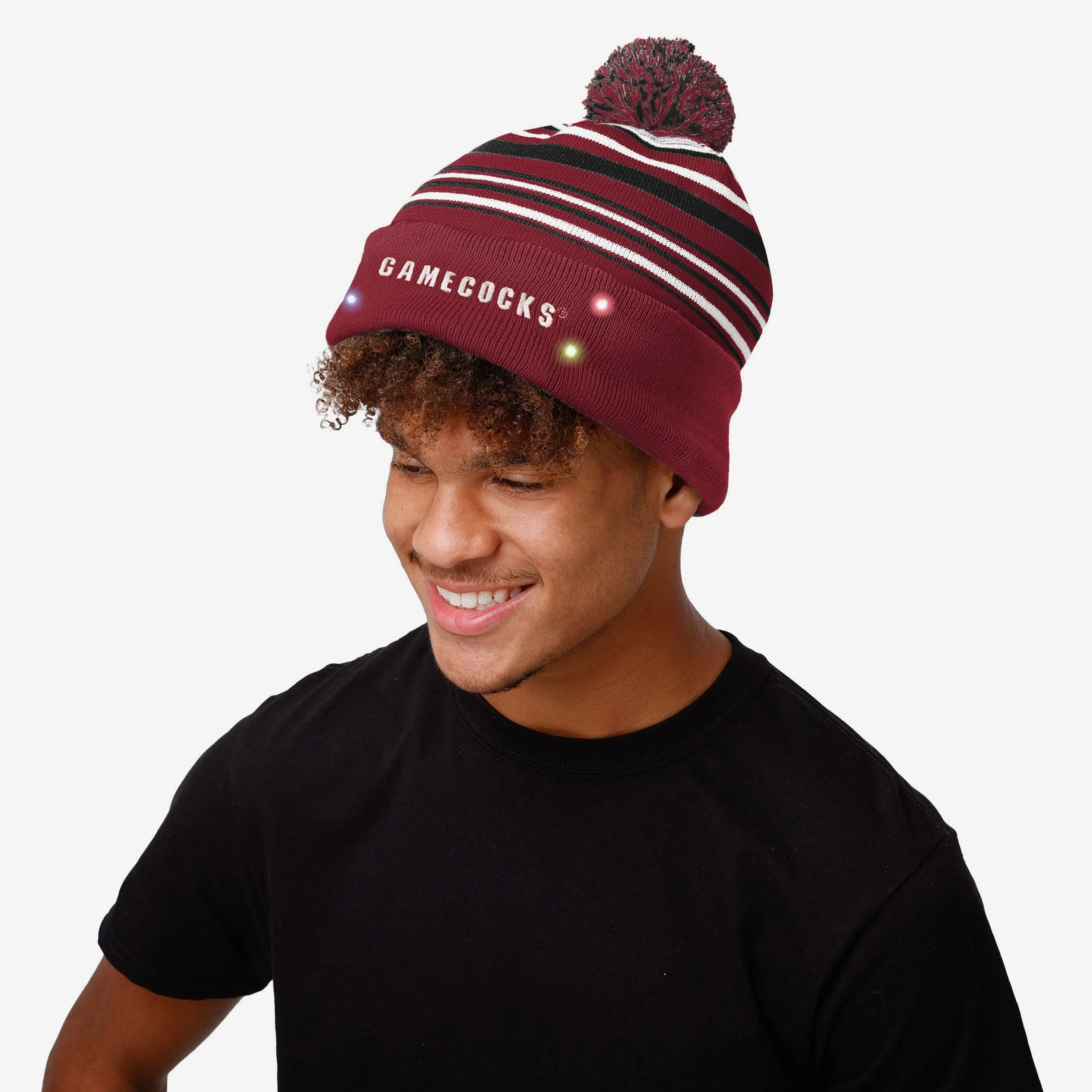 South Carolina Gamecocks Horizontal Stripe Light Up Beanie - Image 3