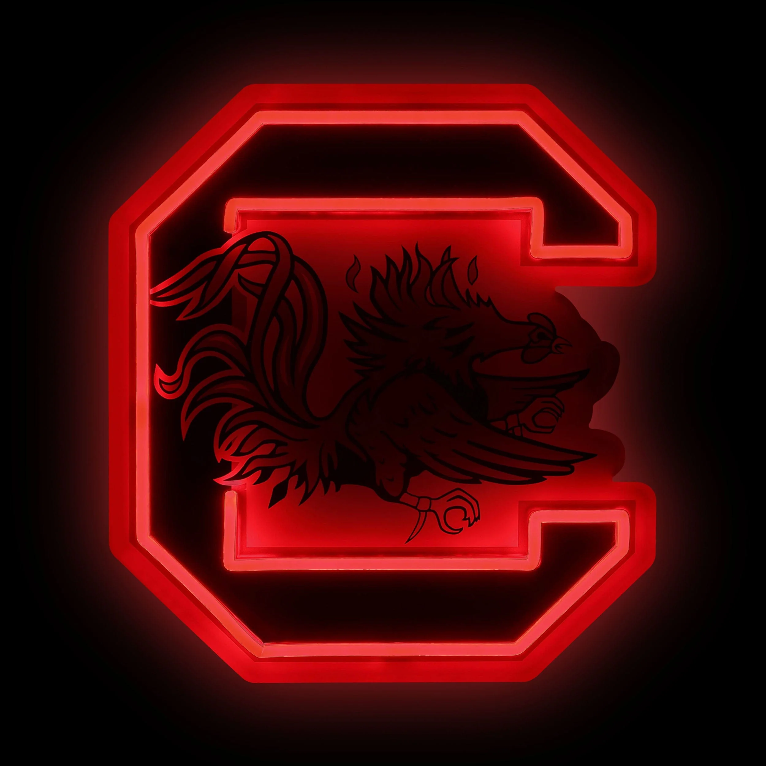 South Carolina Gamecocks LED Neon Light Up Team Logo Sign - Image 2