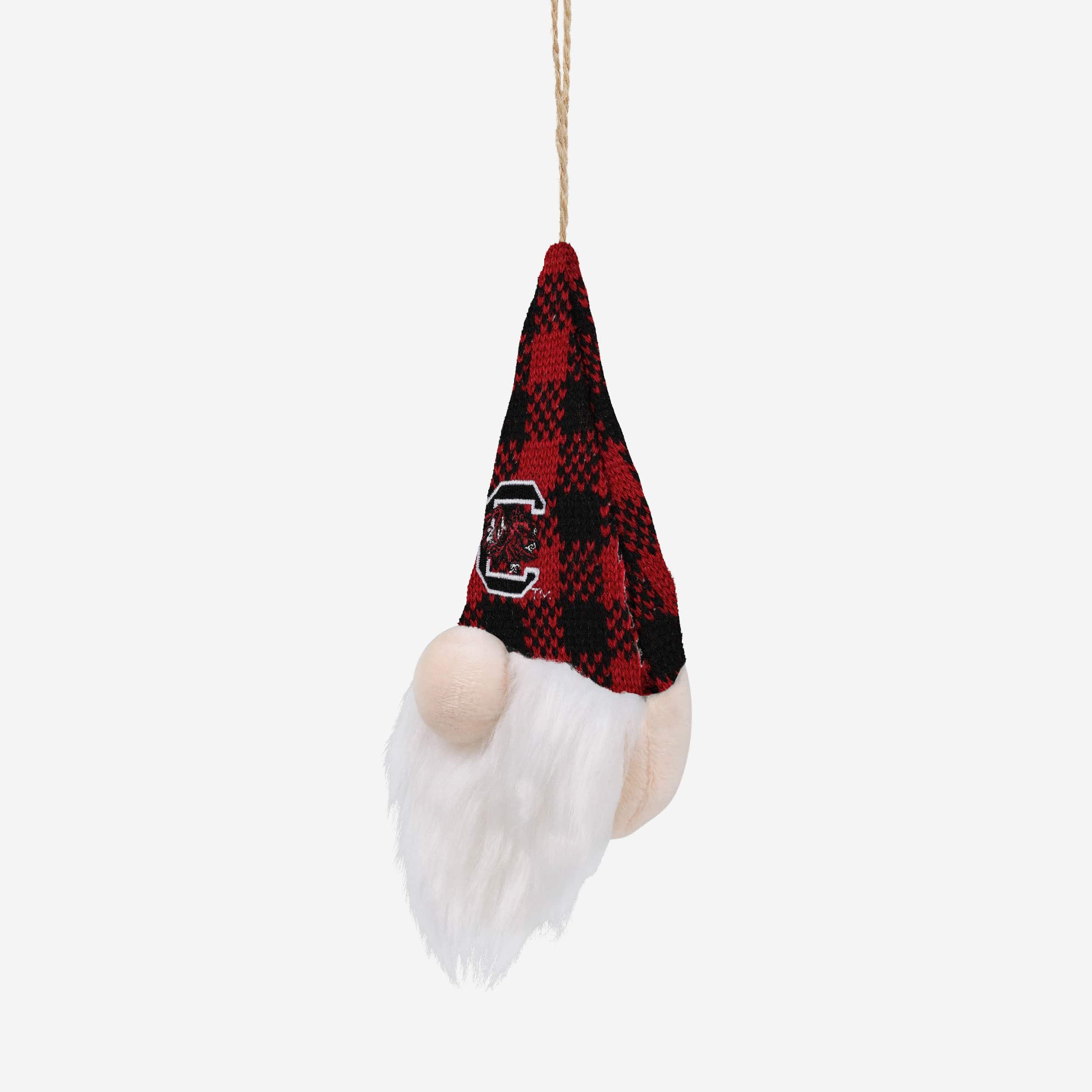 South Carolina Gamecocks Plaid Hat Plush Gnome Ornament - Image 2