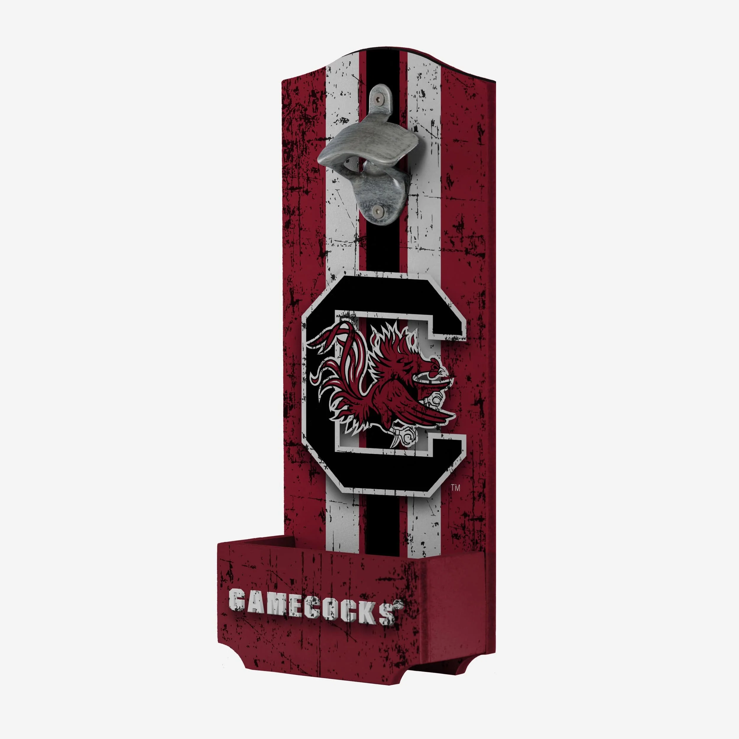 South Carolina Gamecocks Wooden Bottle Cap Opener Sign