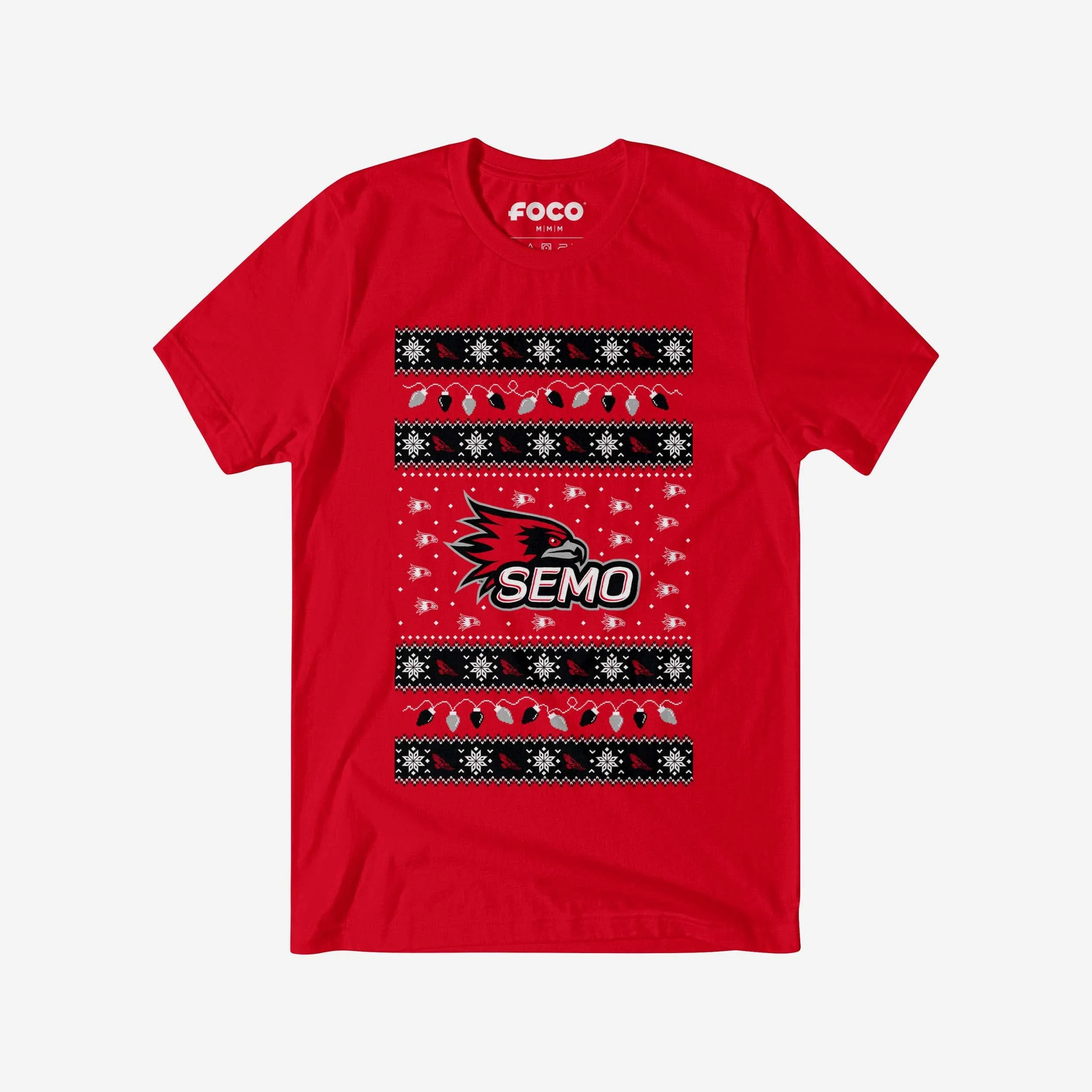 Southeast Missouri State Redhawks Holiday Lights Sweater T-Shirt
