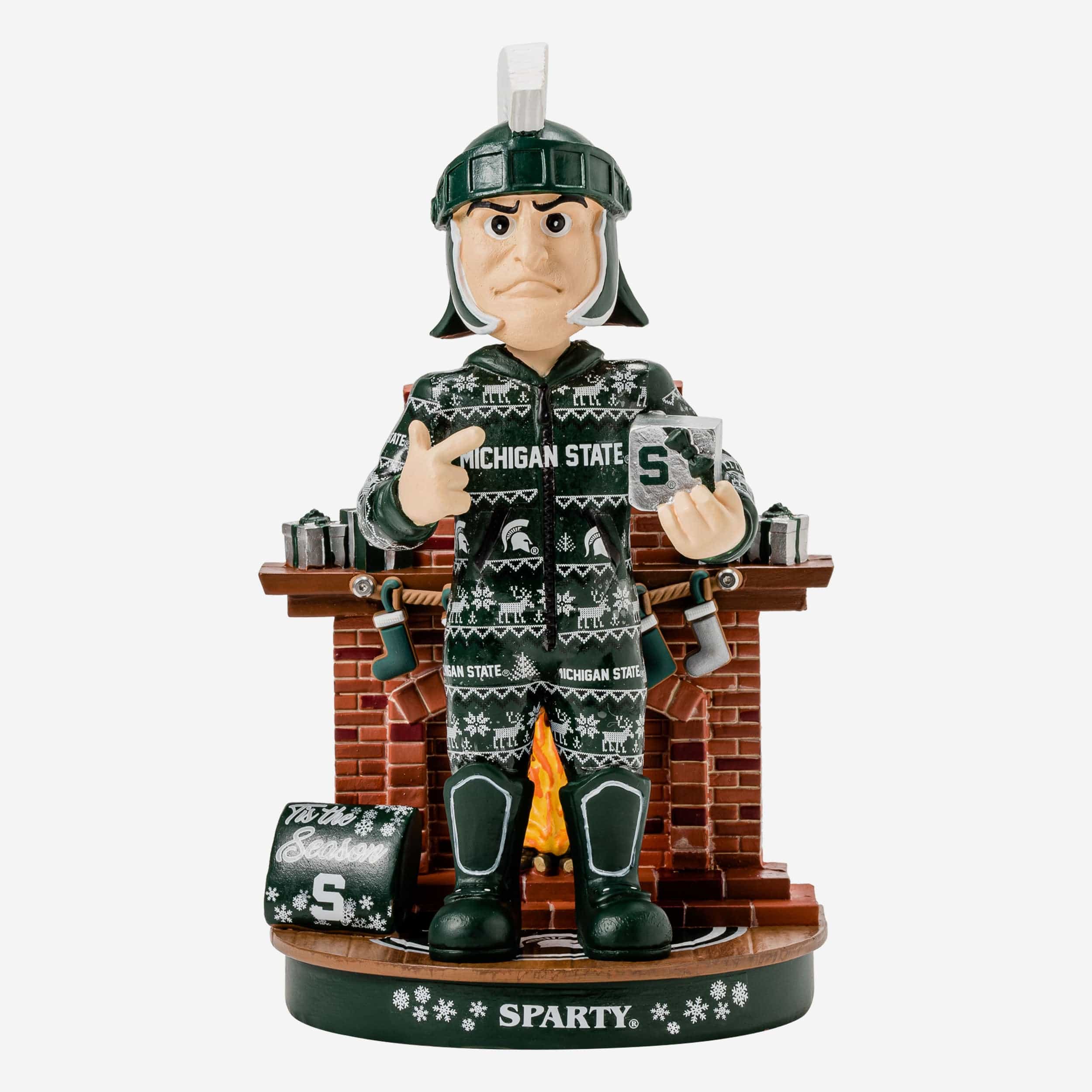 Sparty Michigan State Spartans Holiday Mascot Bobblehead