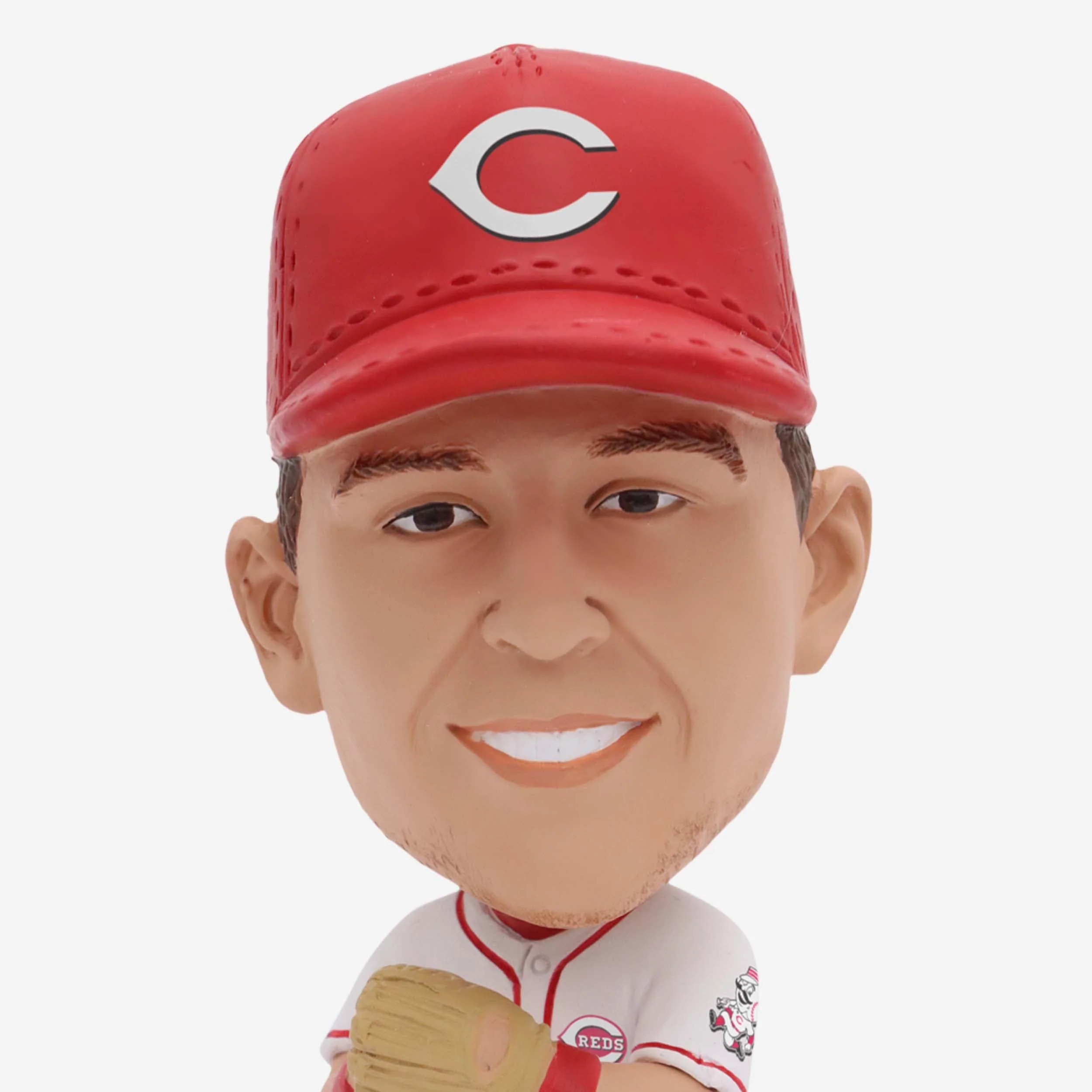 Spencer Steer Cincinnati Reds Fielding Pose Field Stripe Mini Bighead Bobblehead - Image 2