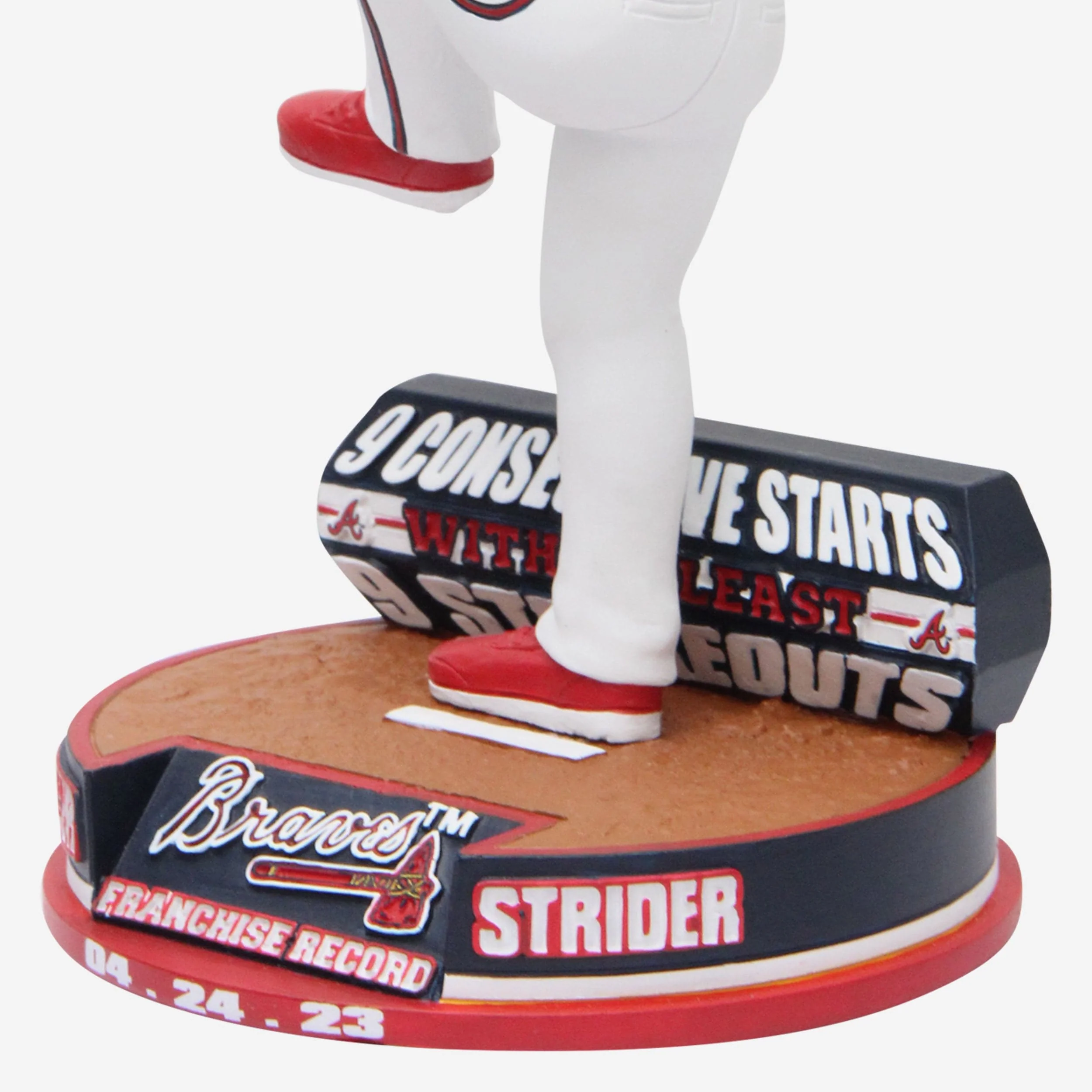 Spencer Strider Atlanta Braves Franchise Consecutive Starts with Nine Strikeouts Record Bobblehead - Image 3