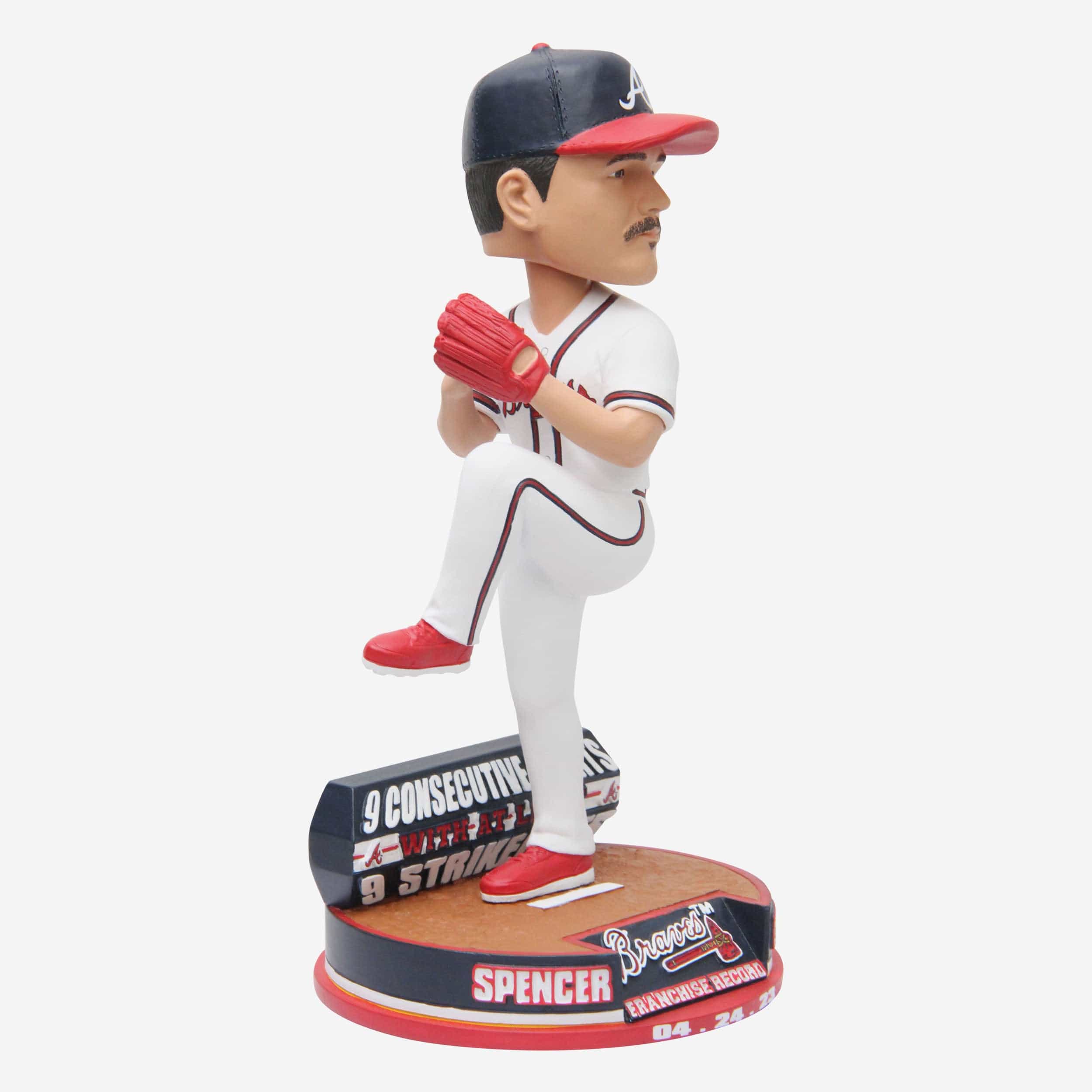 Spencer Strider Atlanta Braves Franchise Consecutive Starts with Nine Strikeouts Record Bobblehead - Image 4
