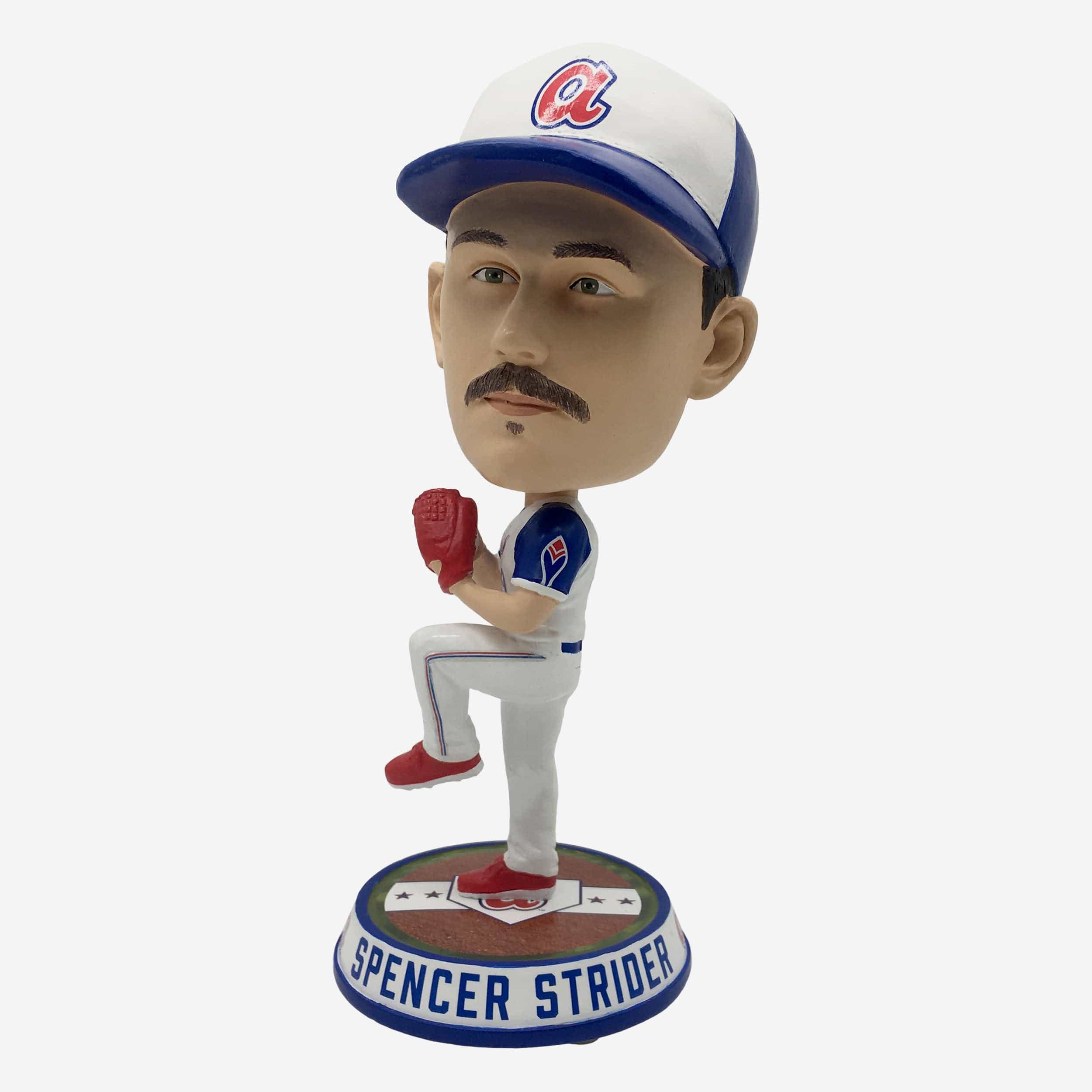 Spencer Strider Atlanta Braves Retro Jersey Field Stripe Bighead Bobblehead