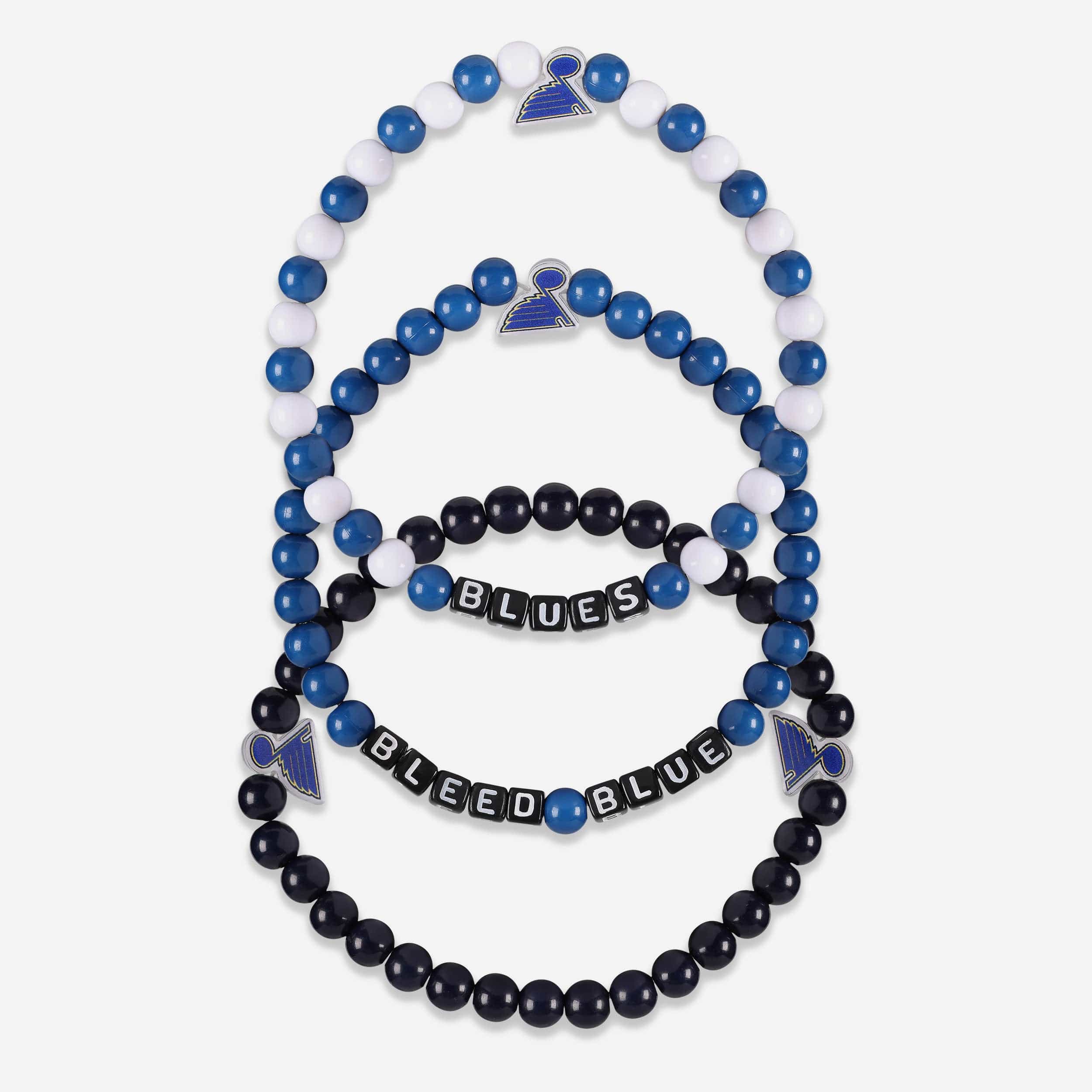 St Louis Blues 3 Pack Beaded Friendship Bracelet