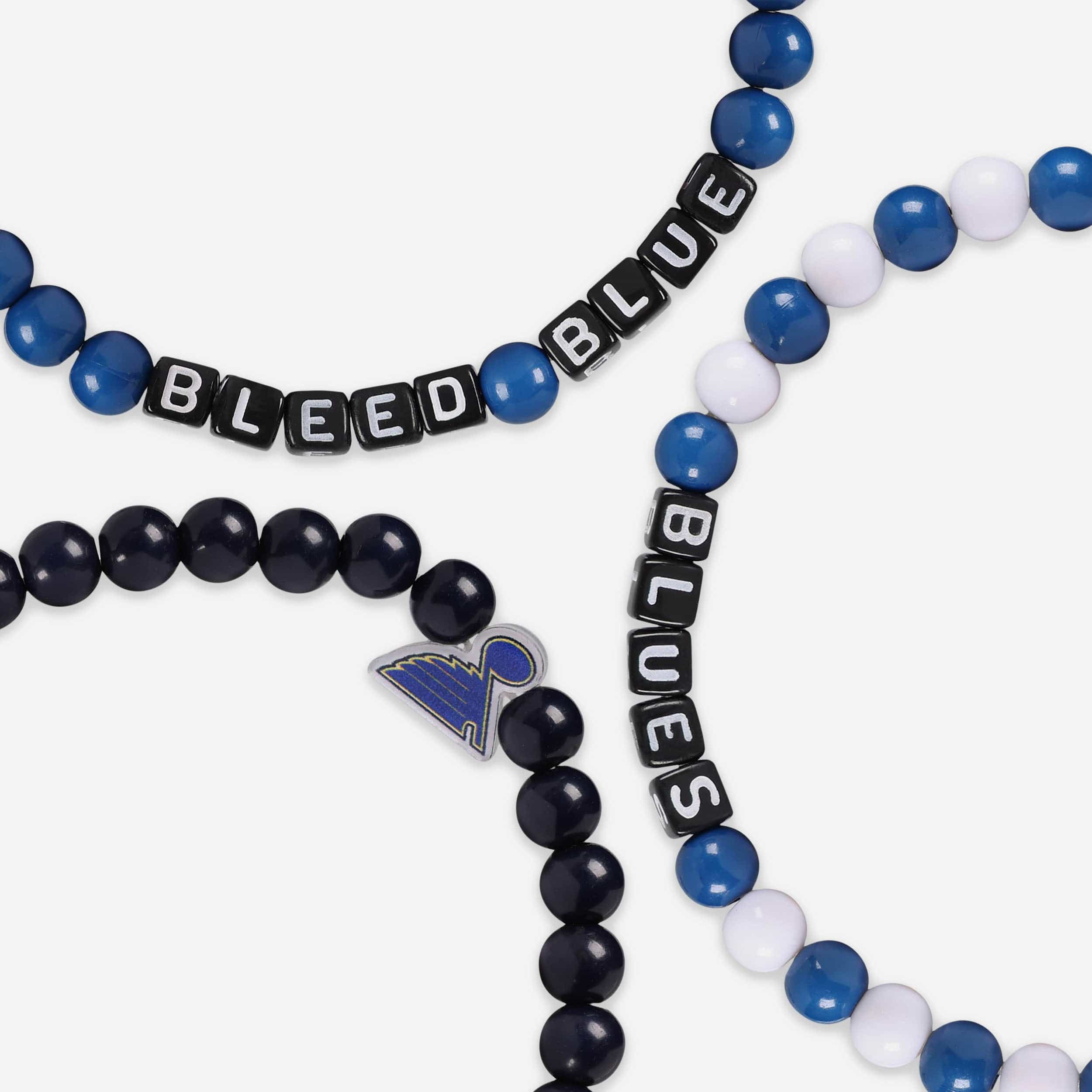St Louis Blues 3 Pack Beaded Friendship Bracelet - Image 2
