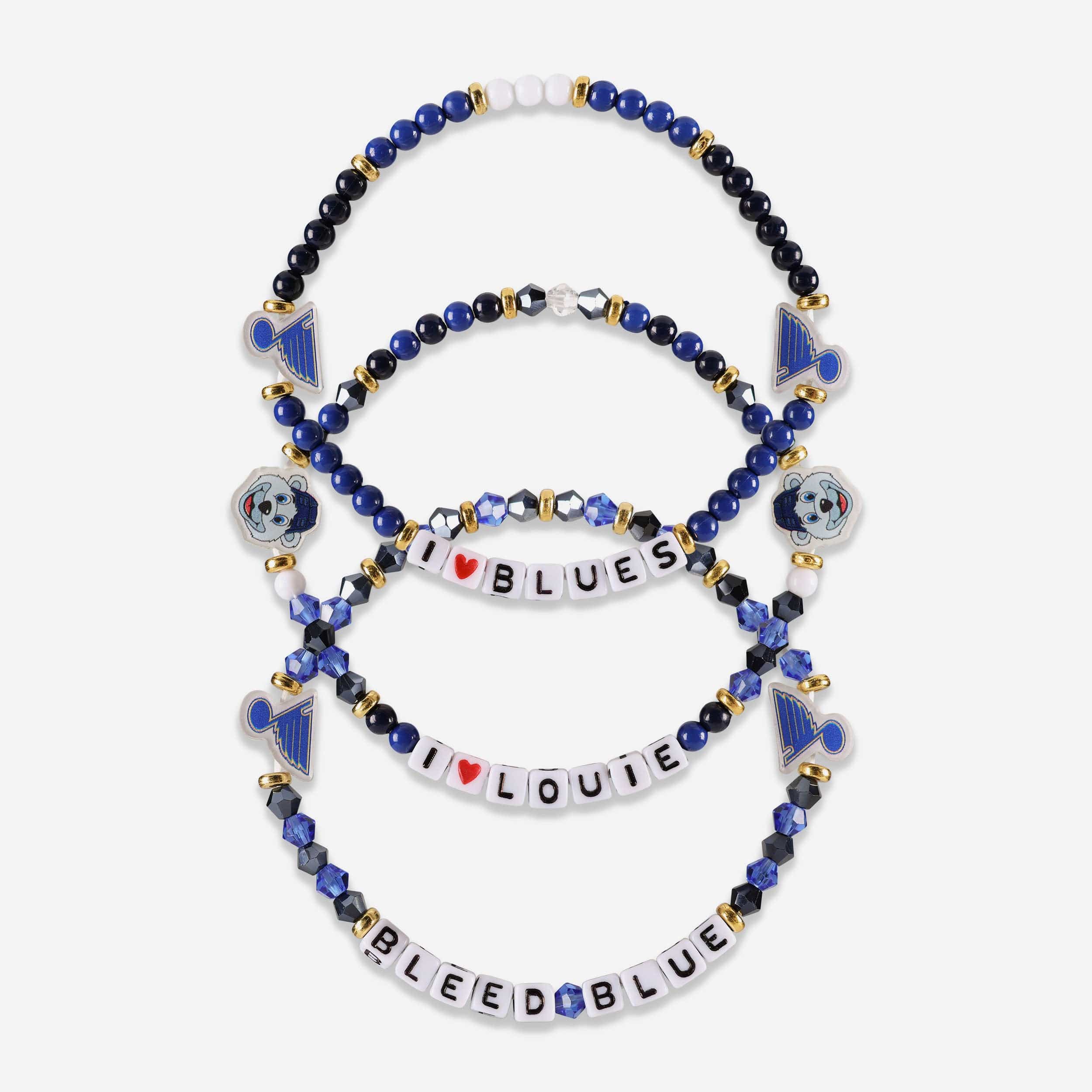 St Louis Blues 3 Pack Friendship Bracelet