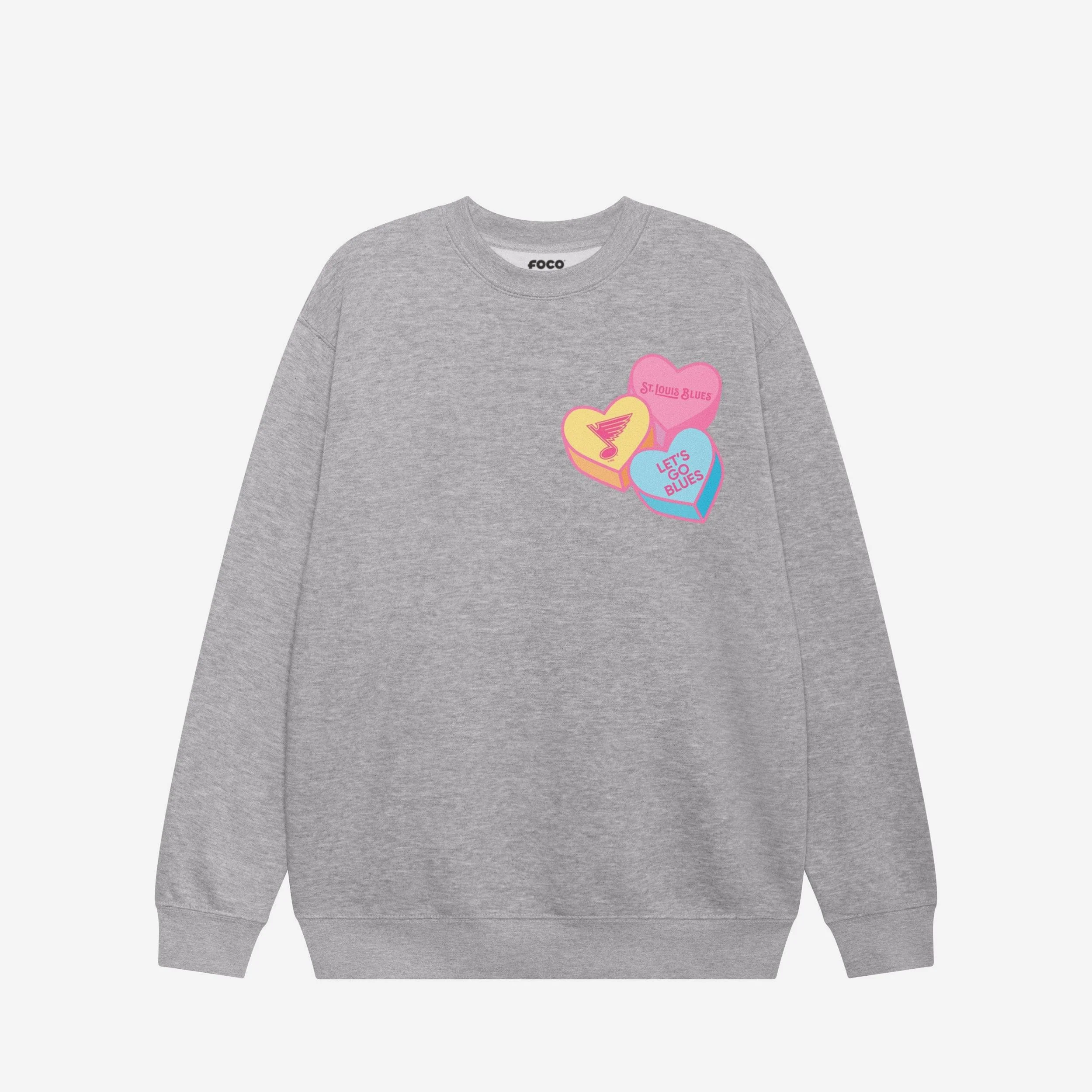 St Louis Blues Candy Heart Crew Neck Sweatshirt - Image 3