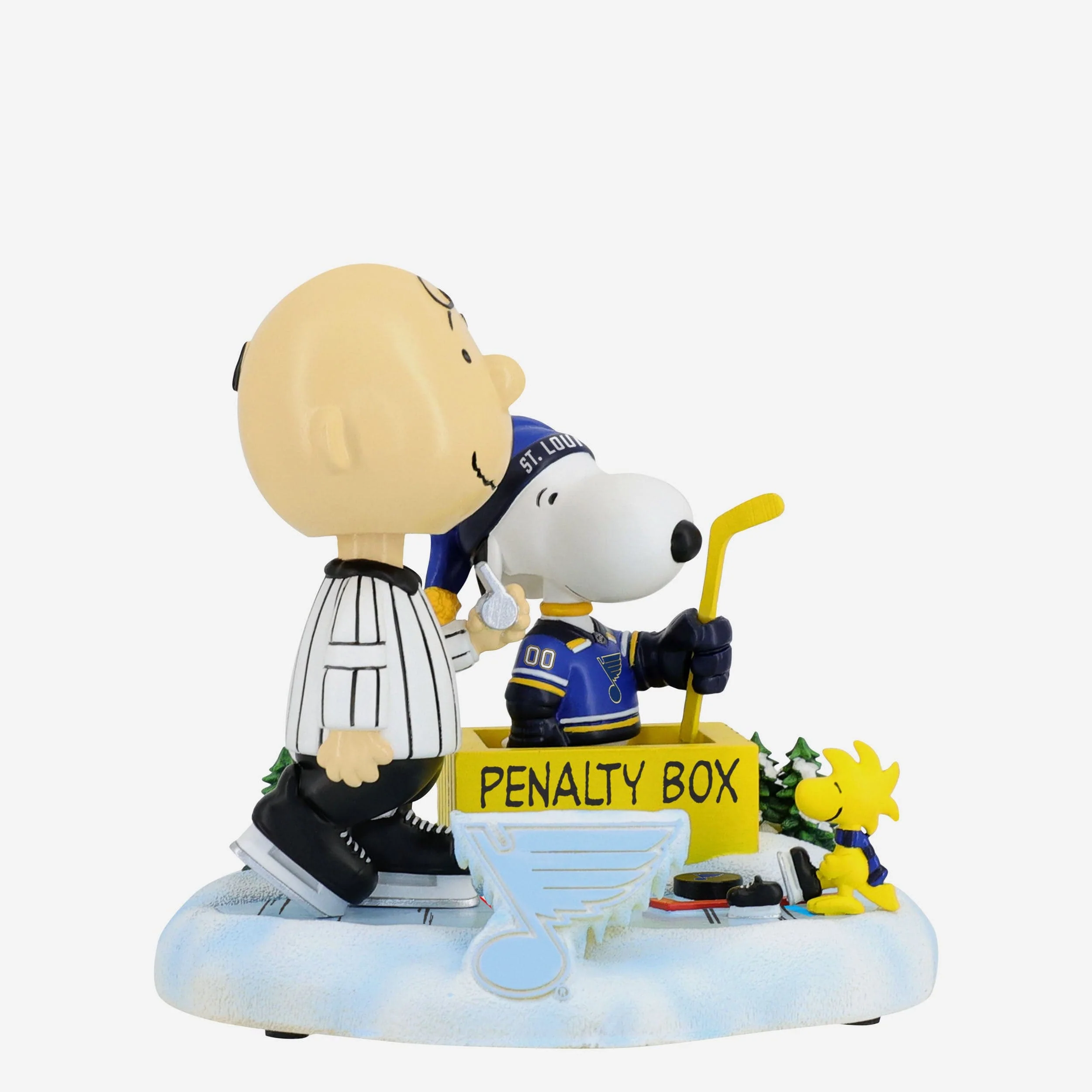 St Louis Blues Peanuts Penalty Box Mini Bobblehead Scene