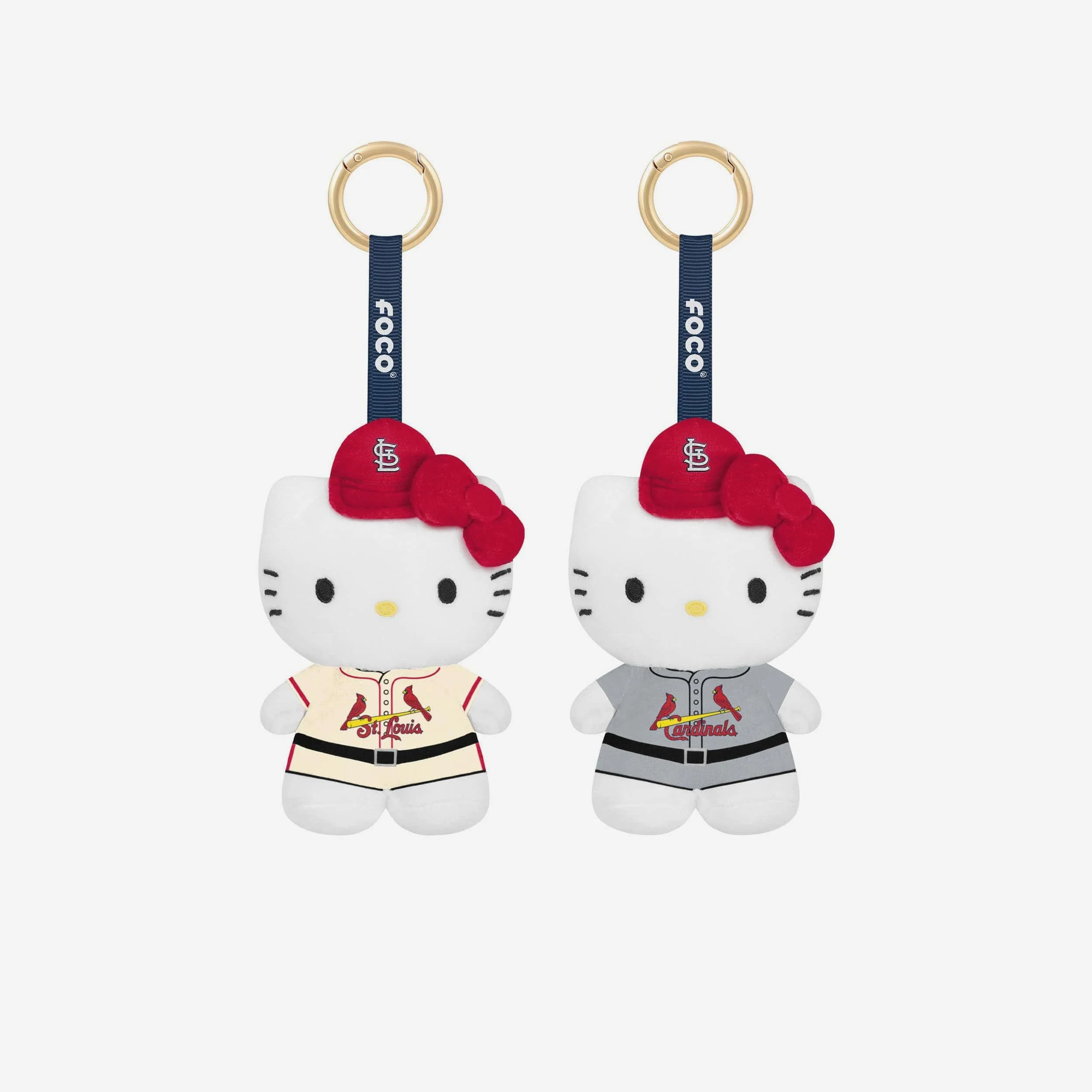 St Louis Cardinals 2 Pack Mini Plush Hello Kitty® Bag Charm Keychain