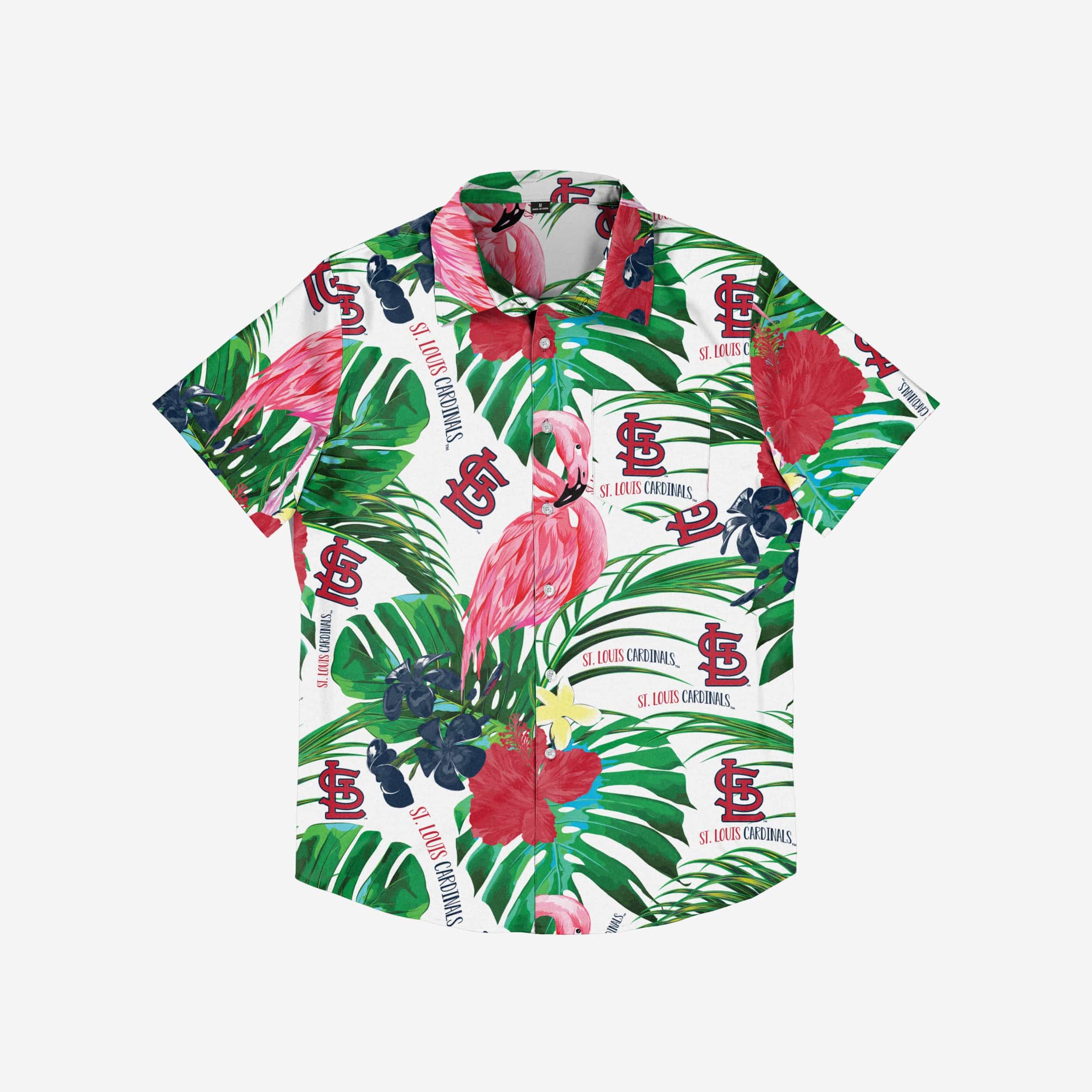 St Louis Cardinals Flamingo Button Up Shirt - Image 3