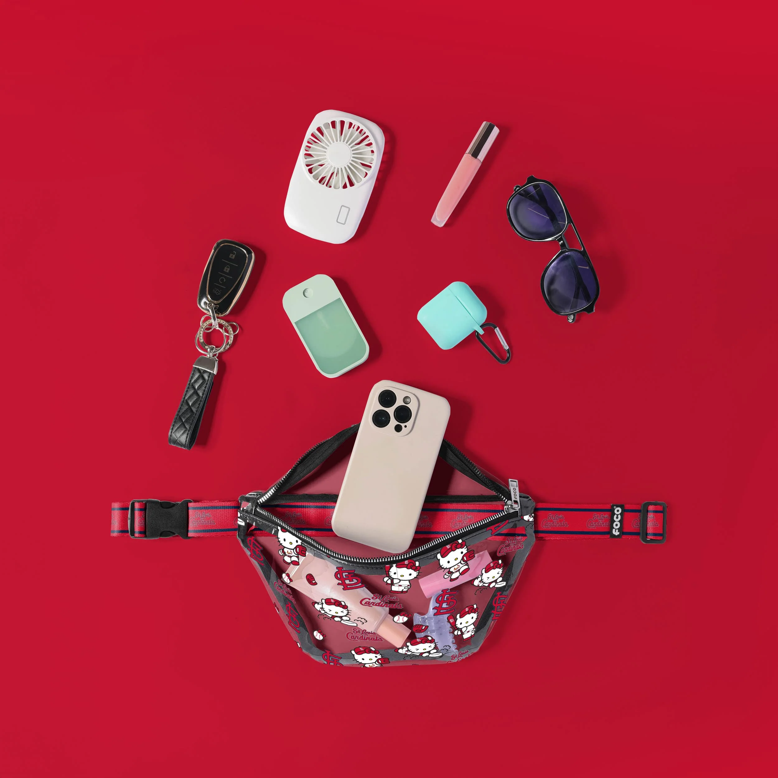 St Louis Cardinals Hello Kitty® Clear Fanny Pack - Image 3