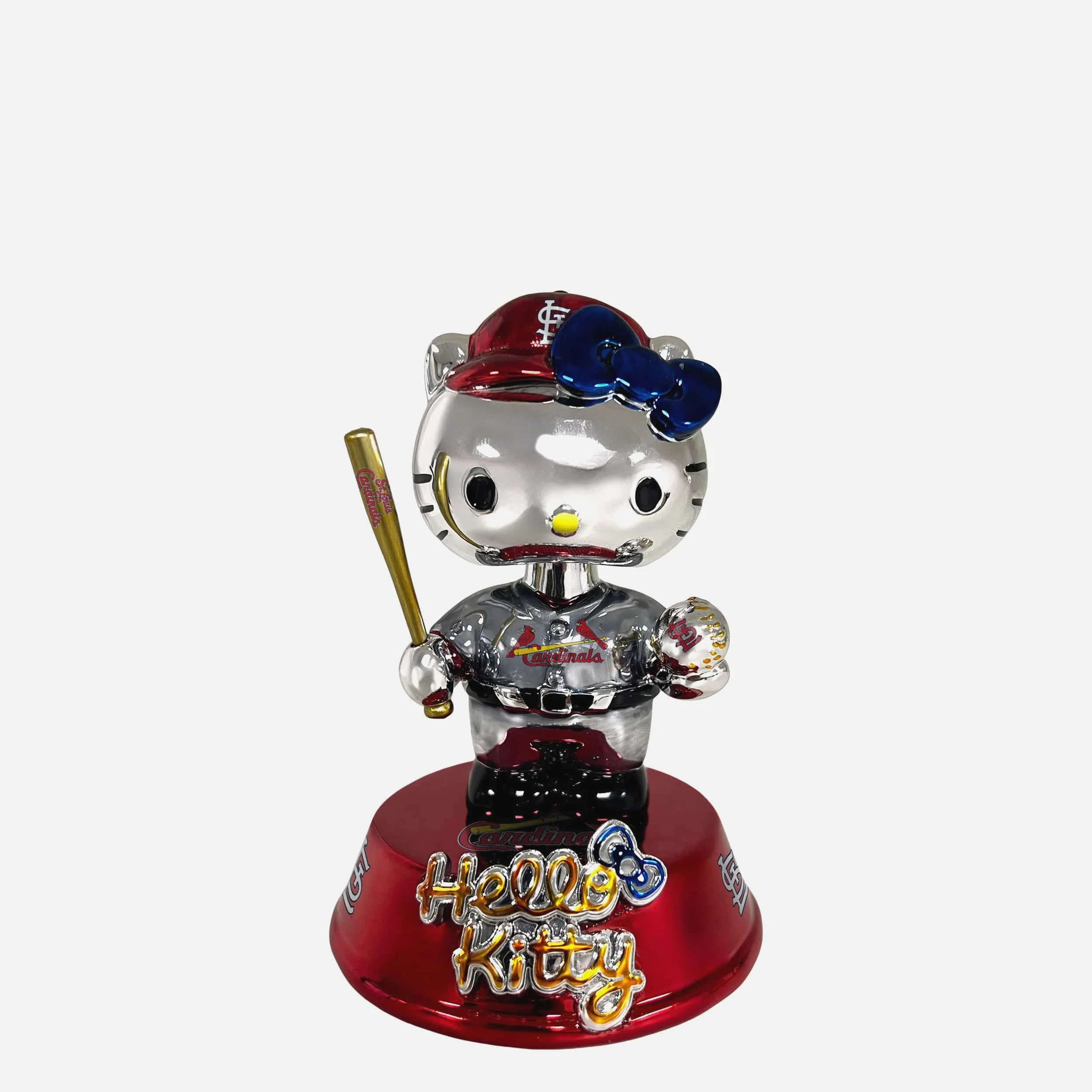 St Louis Cardinals Hello Kitty® Electroplated Edition Mini Bobblehead