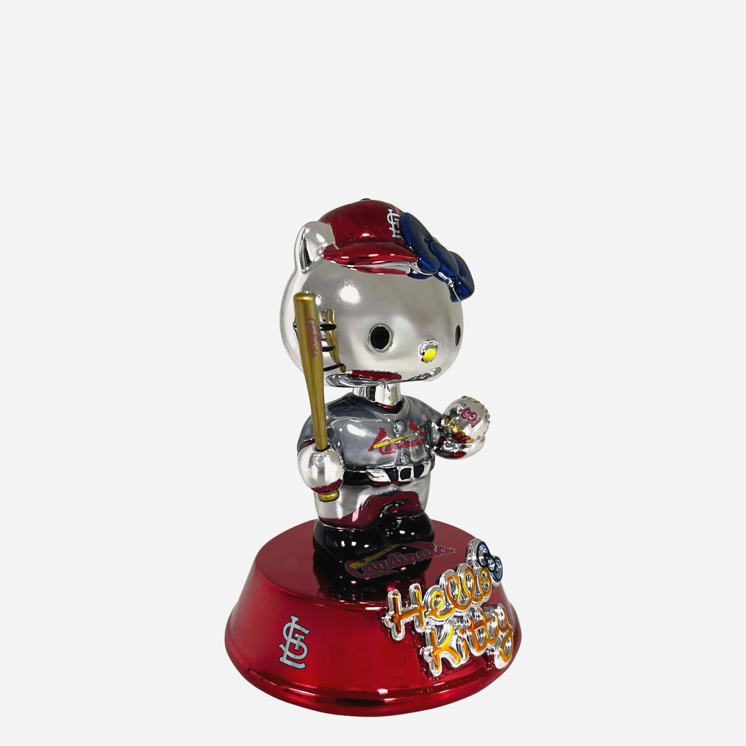 St Louis Cardinals Hello Kitty® Electroplated Edition Mini Bobblehead - Image 4