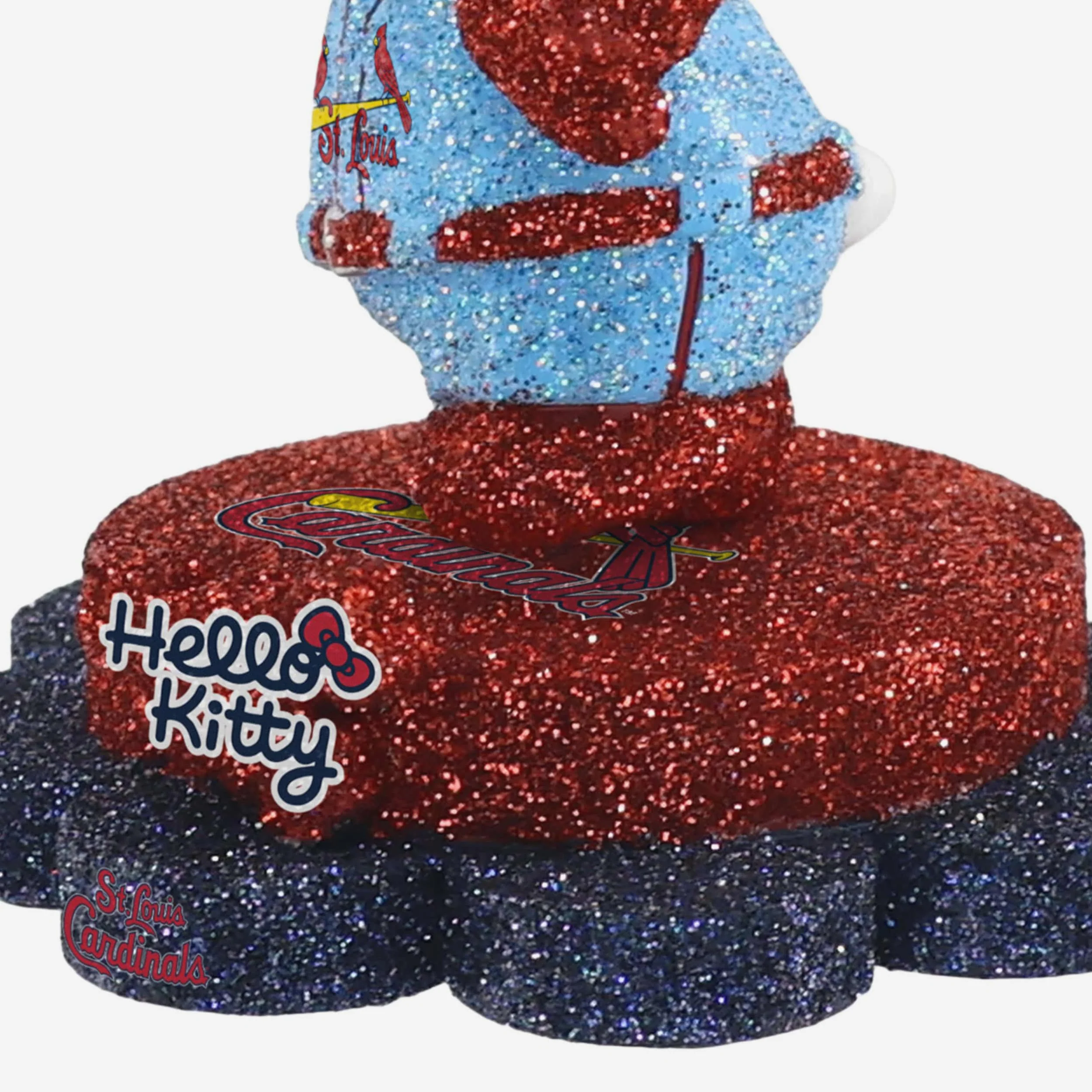 St Louis Cardinals Hello Kitty® Glitter Mini Bobblehead - Image 3