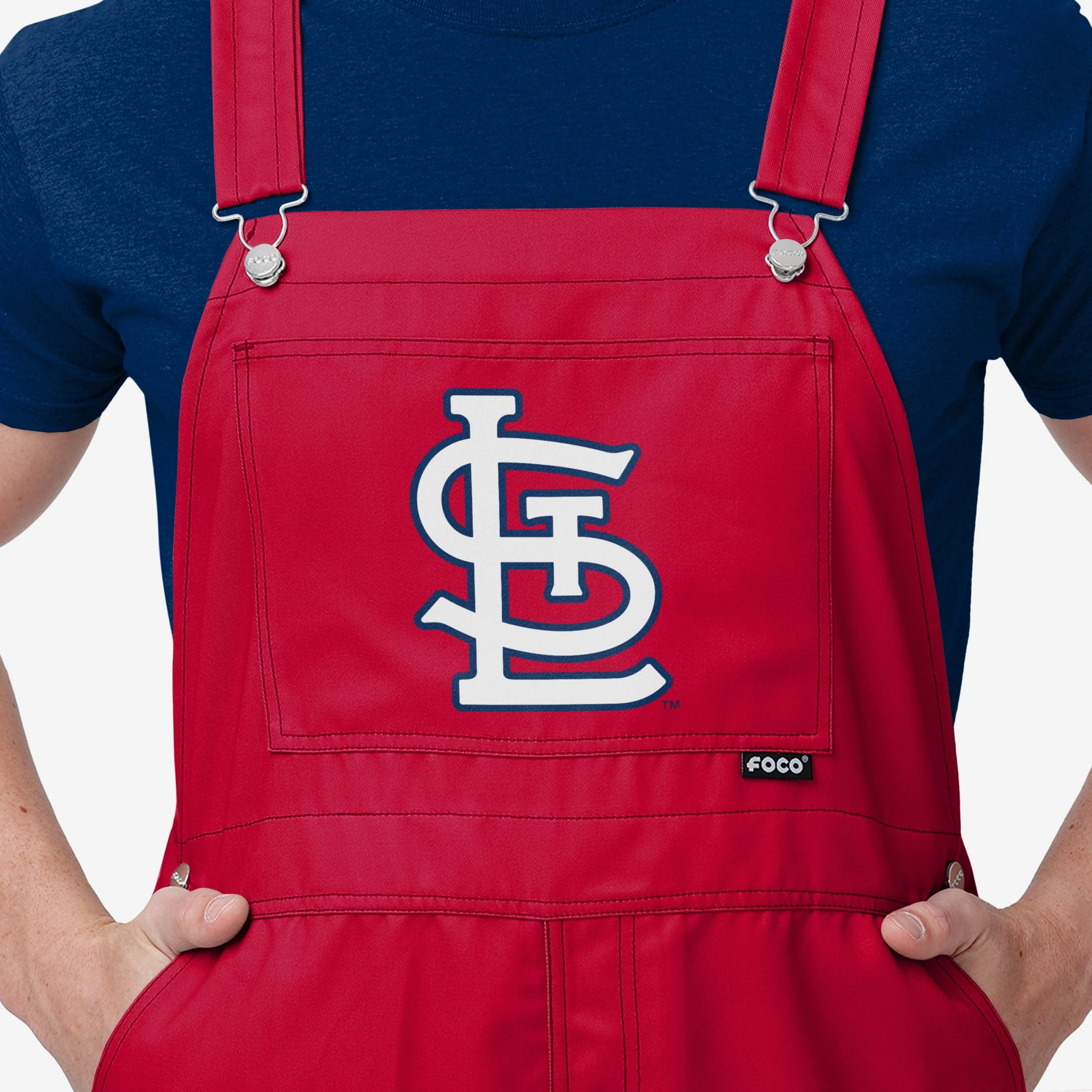 St Louis Cardinals Mens Big Logo Bib Overalls - Image 4