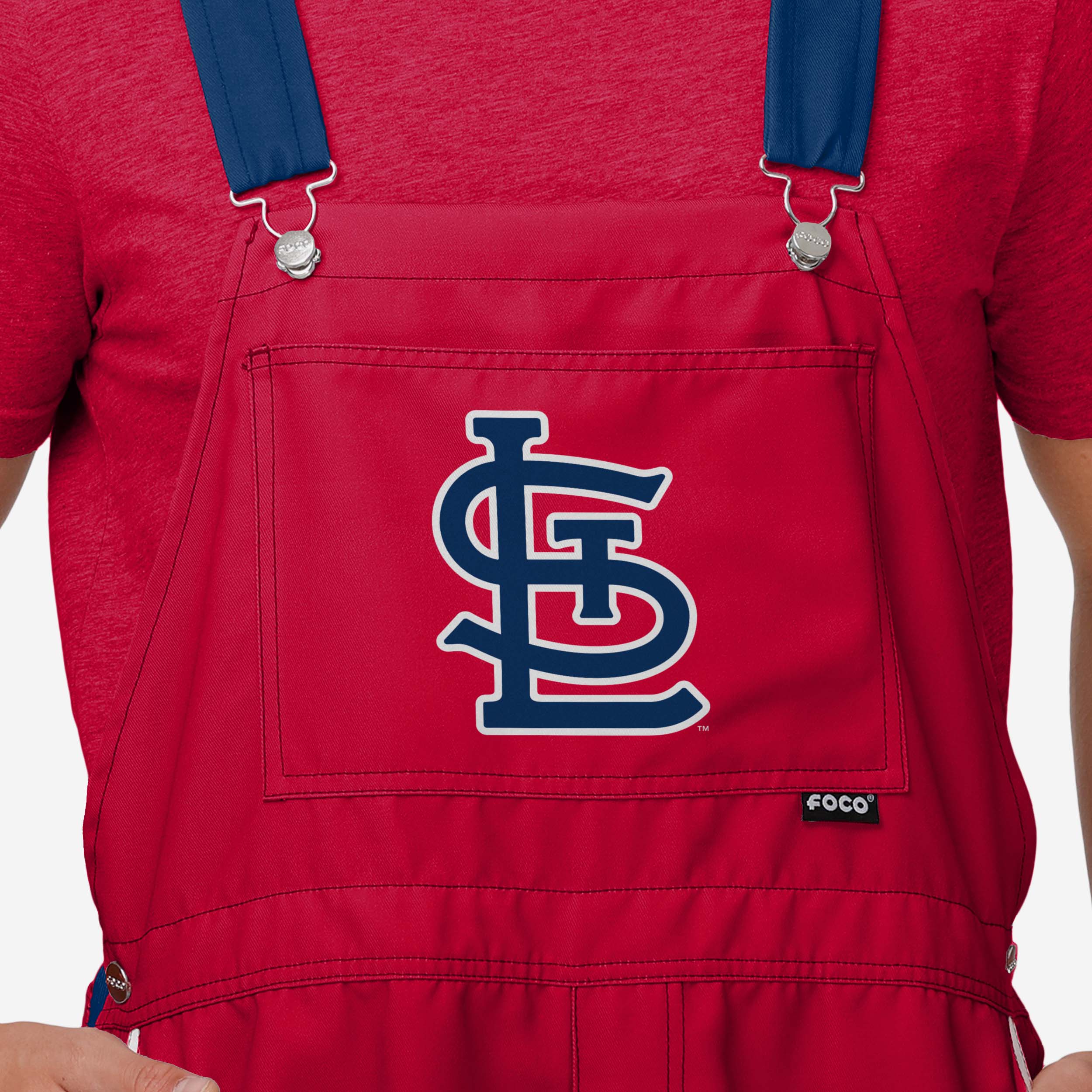 St Louis Cardinals Mens Team Stripe Bib Shortalls - Image 3