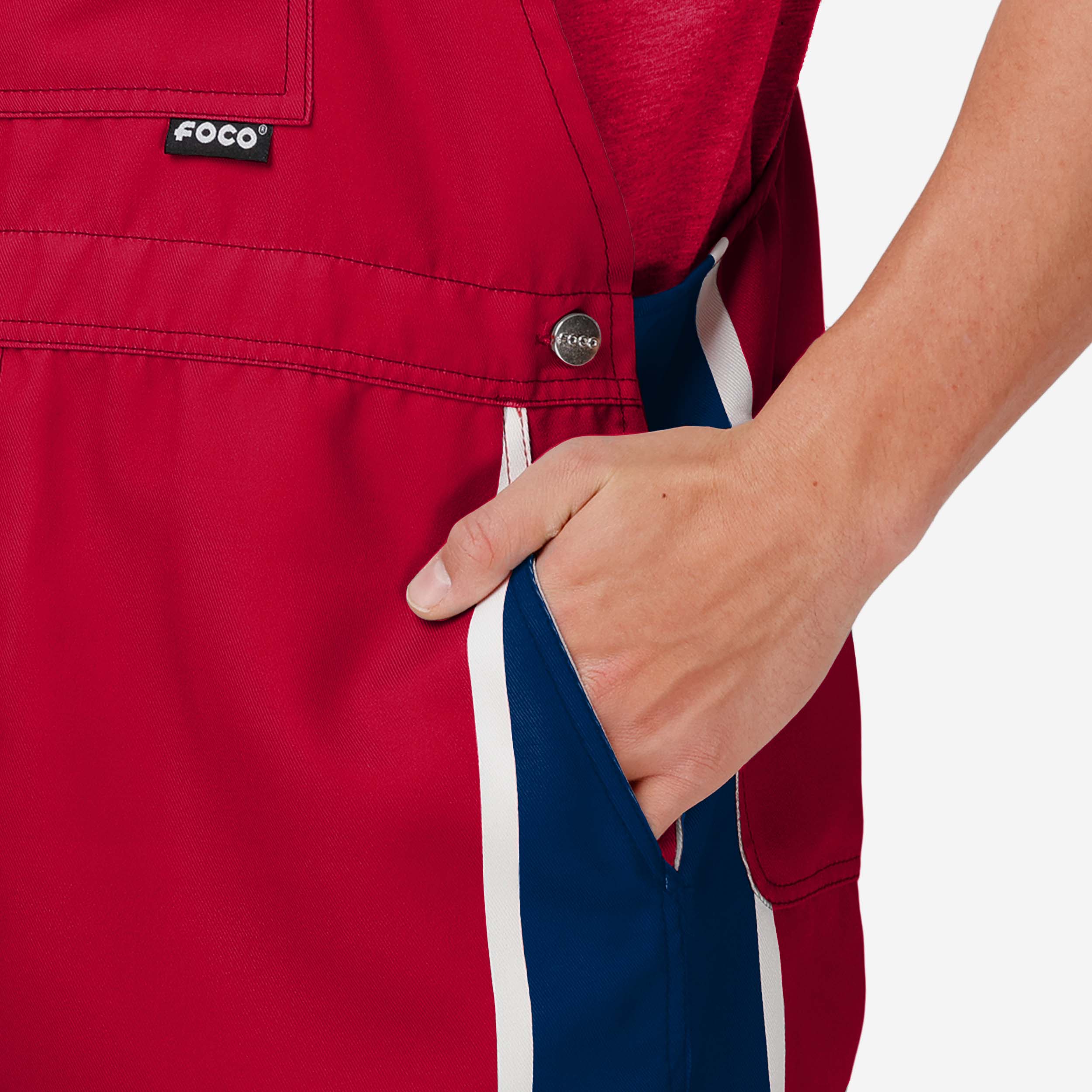 St Louis Cardinals Mens Team Stripe Bib Shortalls - Image 4