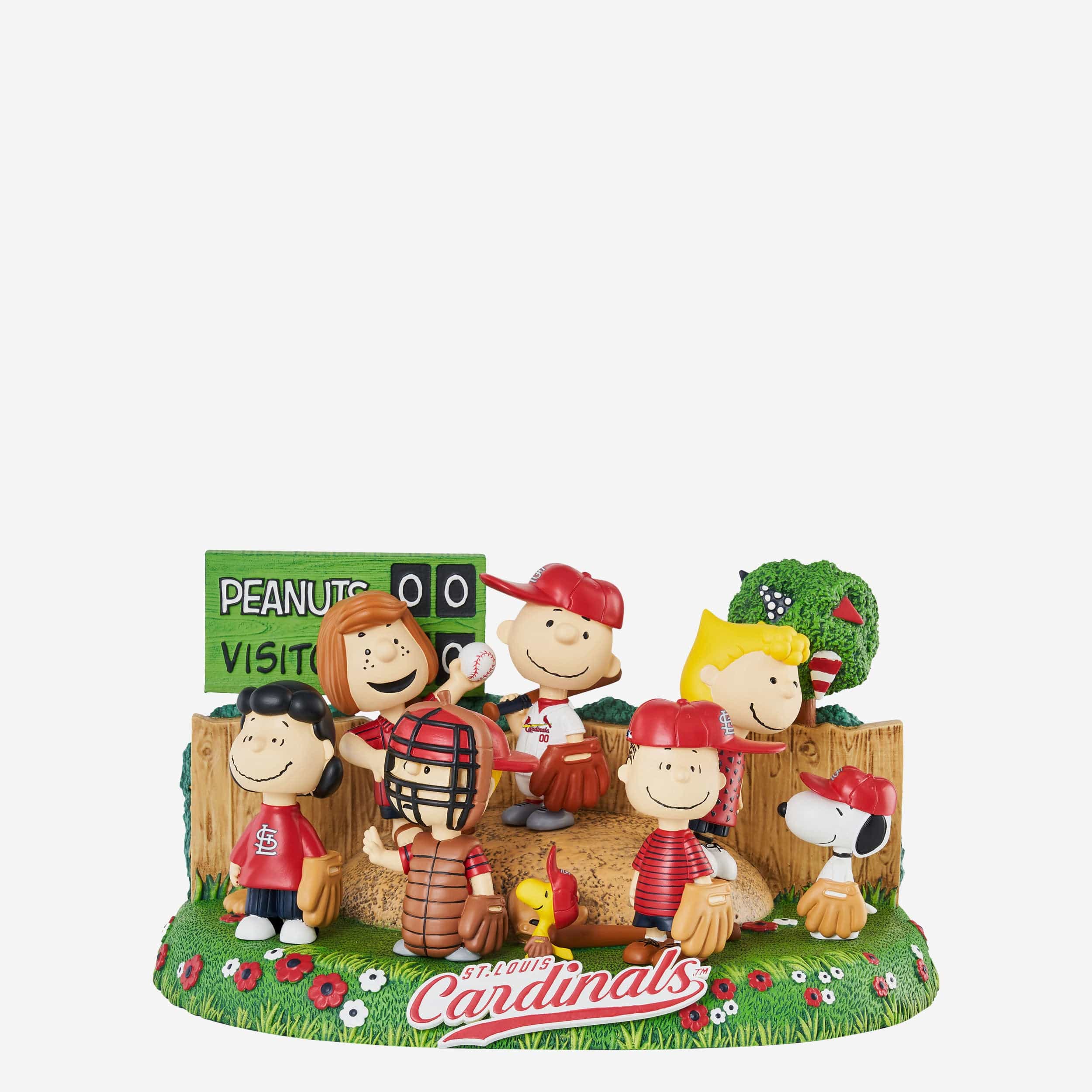 St Louis Cardinals Peanuts Gang Baseball Field Mini Bobblehead Scene
