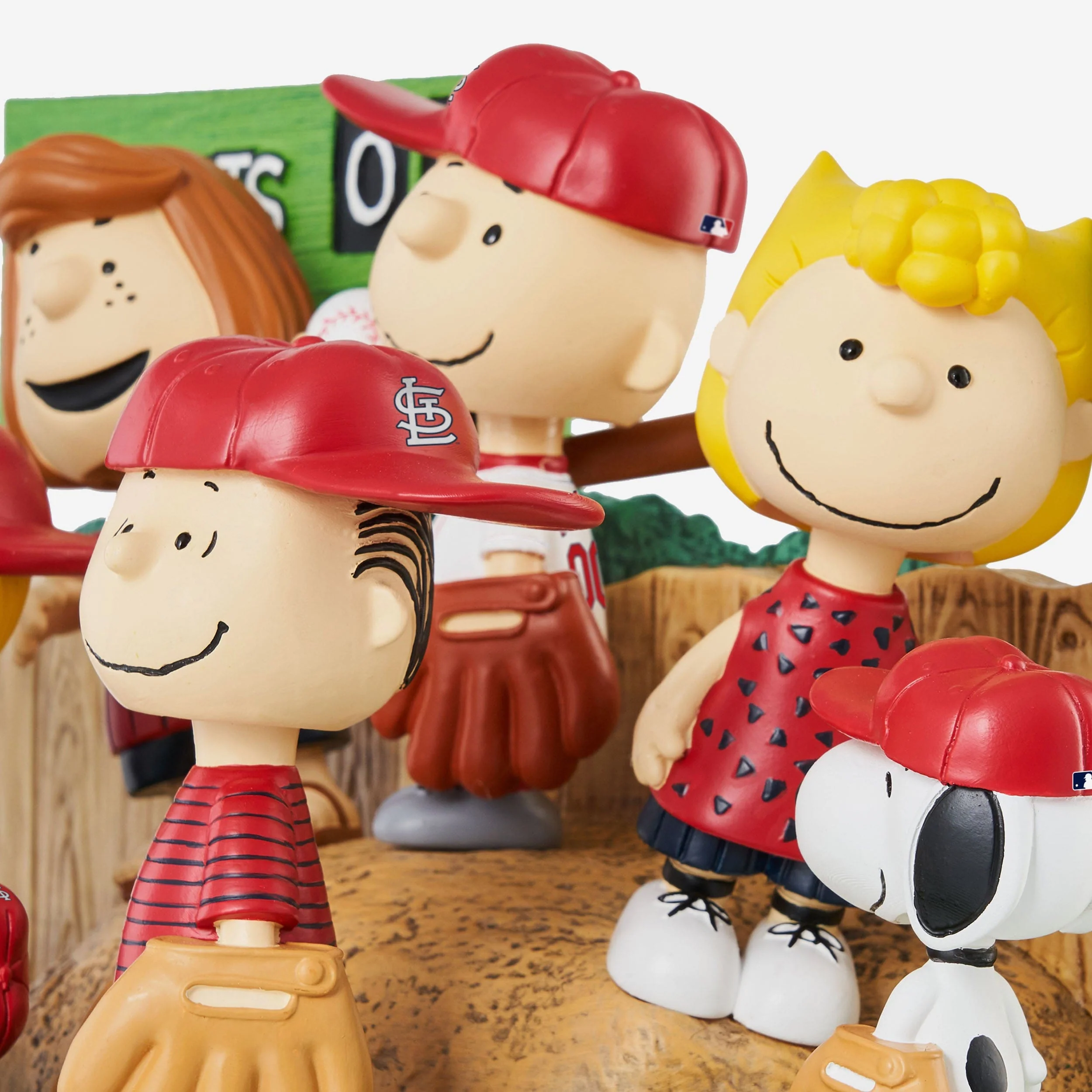 St Louis Cardinals Peanuts Gang Baseball Field Mini Bobblehead Scene - Image 3
