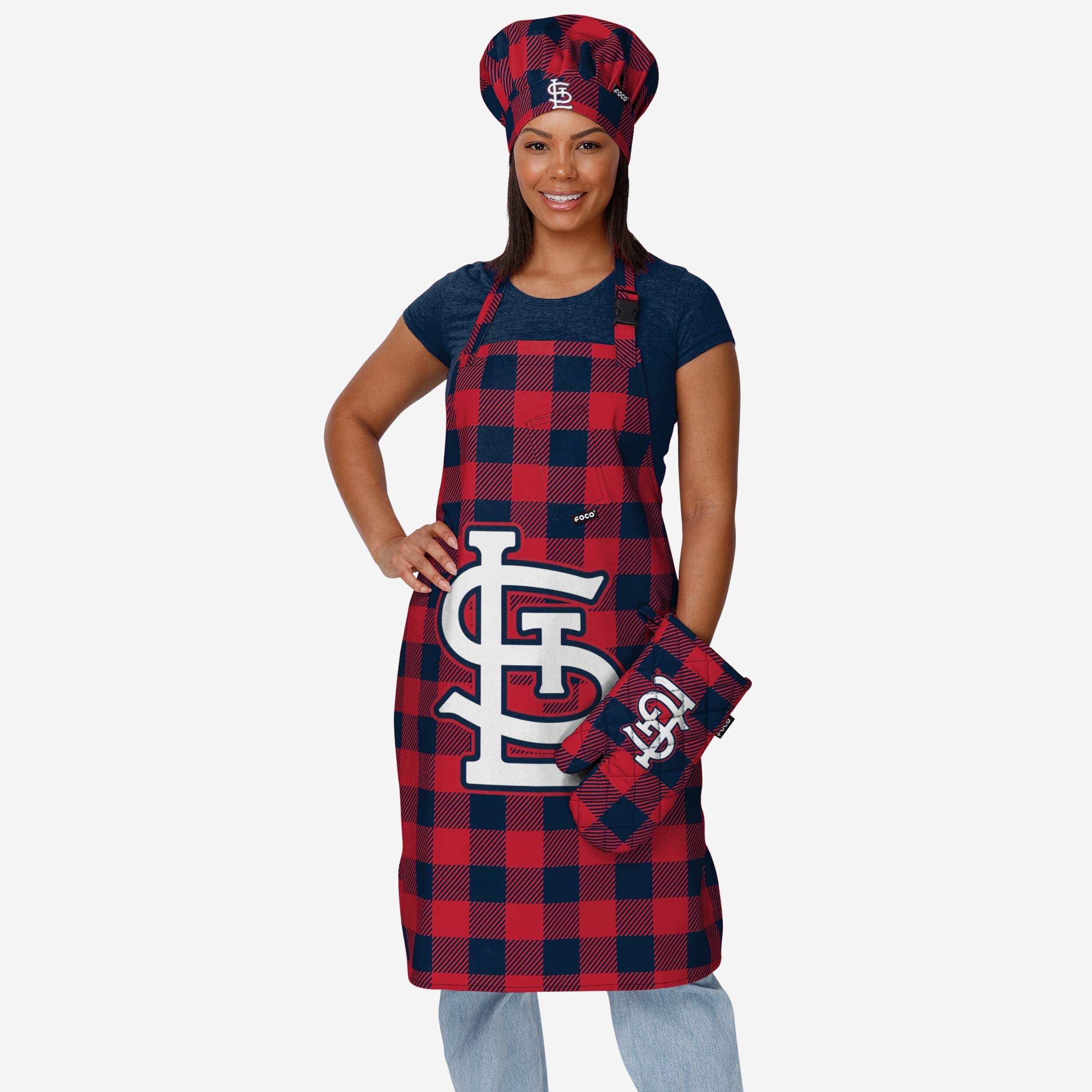 St Louis Cardinals Plaid Oven Mitt - Image 2