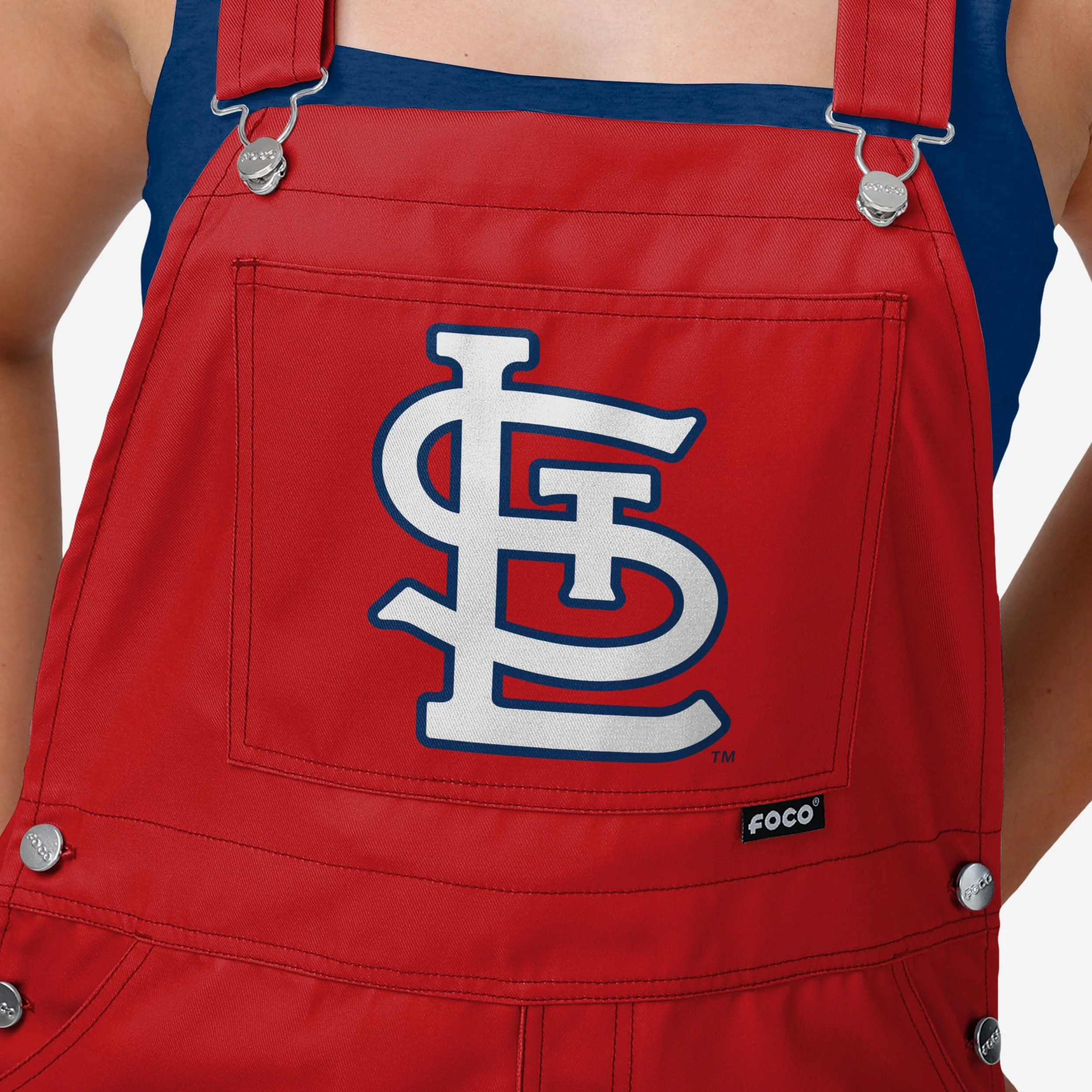 St Louis Cardinals Womens Big Logo Bib Overalls - Image 4