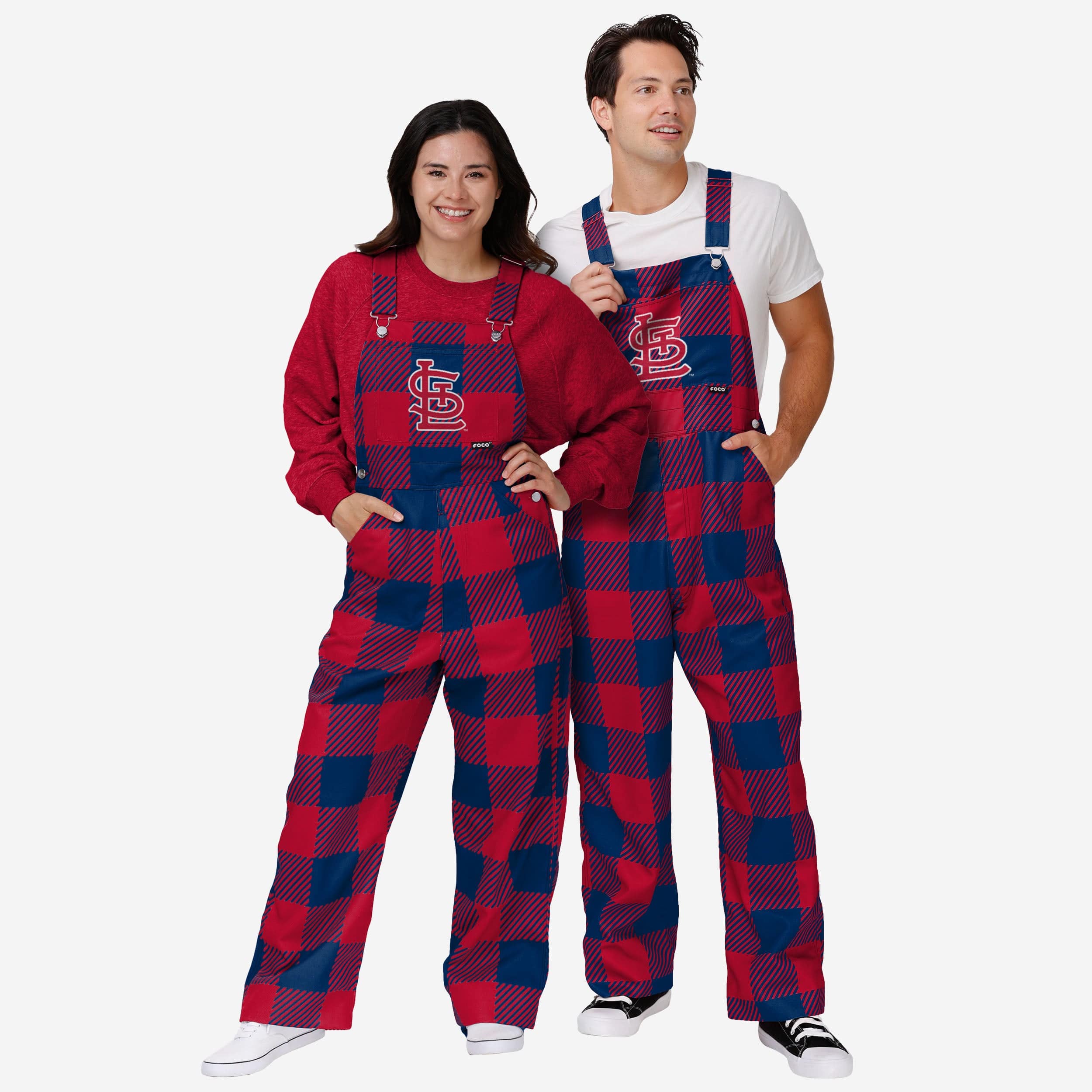 St Louis Cardinals Womens Plaid Bib Overalls - Image 3