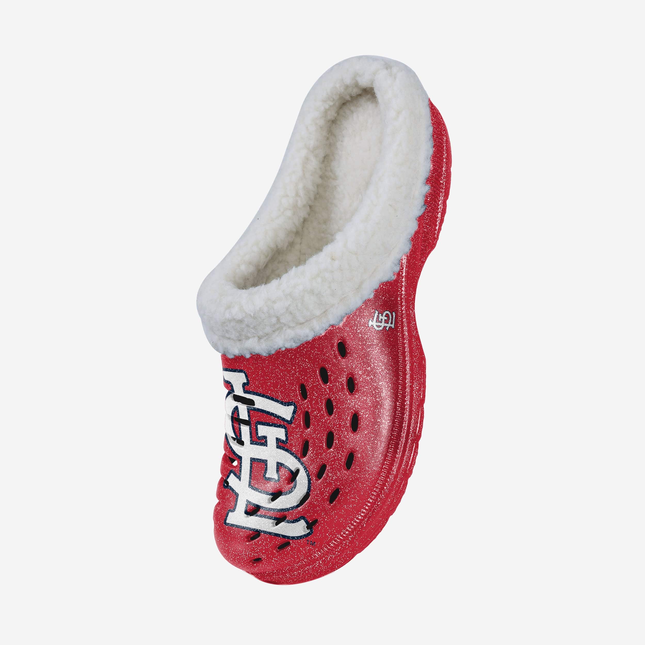 St Louis Cardinals Womens Sherpa Lined Glitter Clog - Image 2