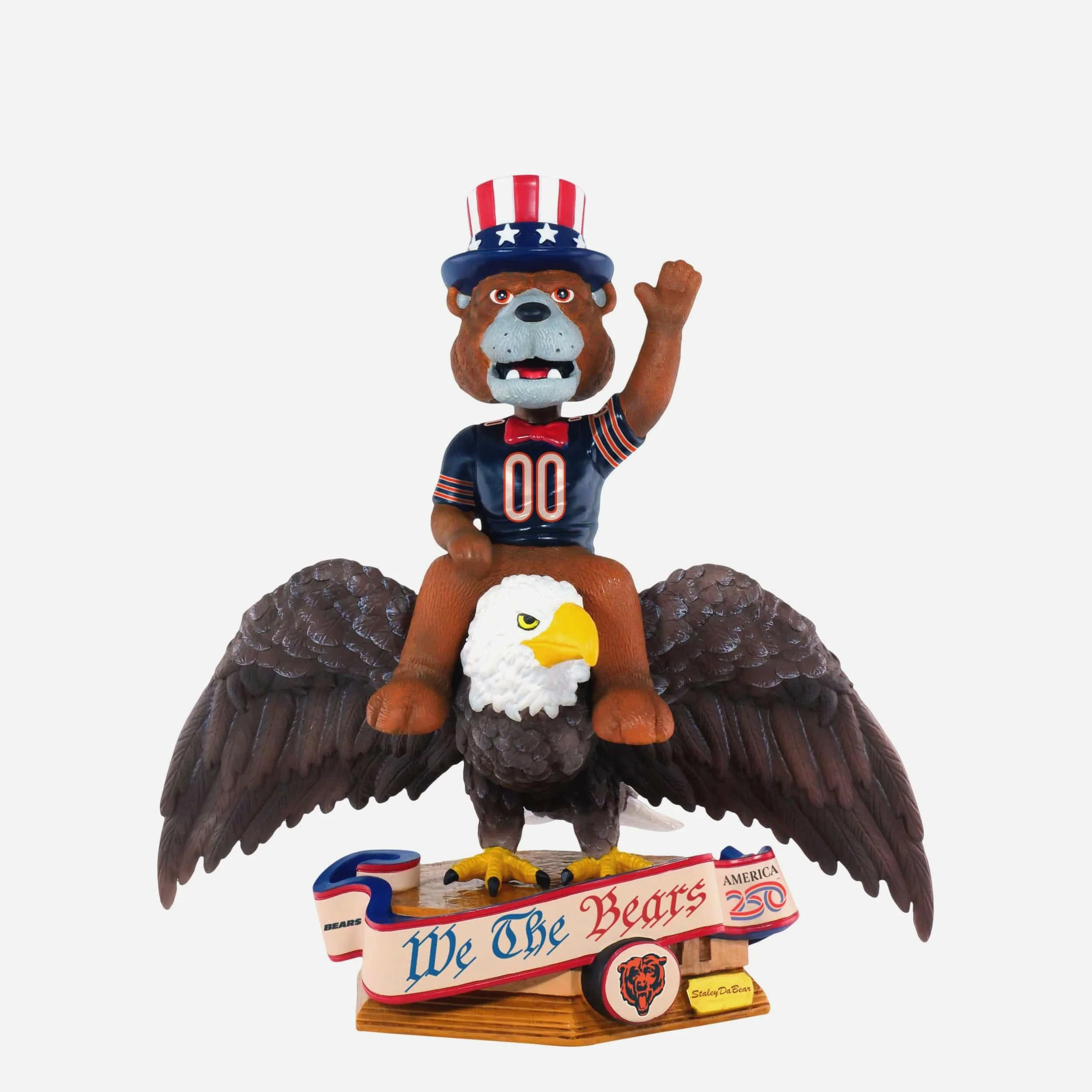 Staley Da Bear Chicago Bears America's 250th Anniversary Bald Eagle Mascot Bobblehead