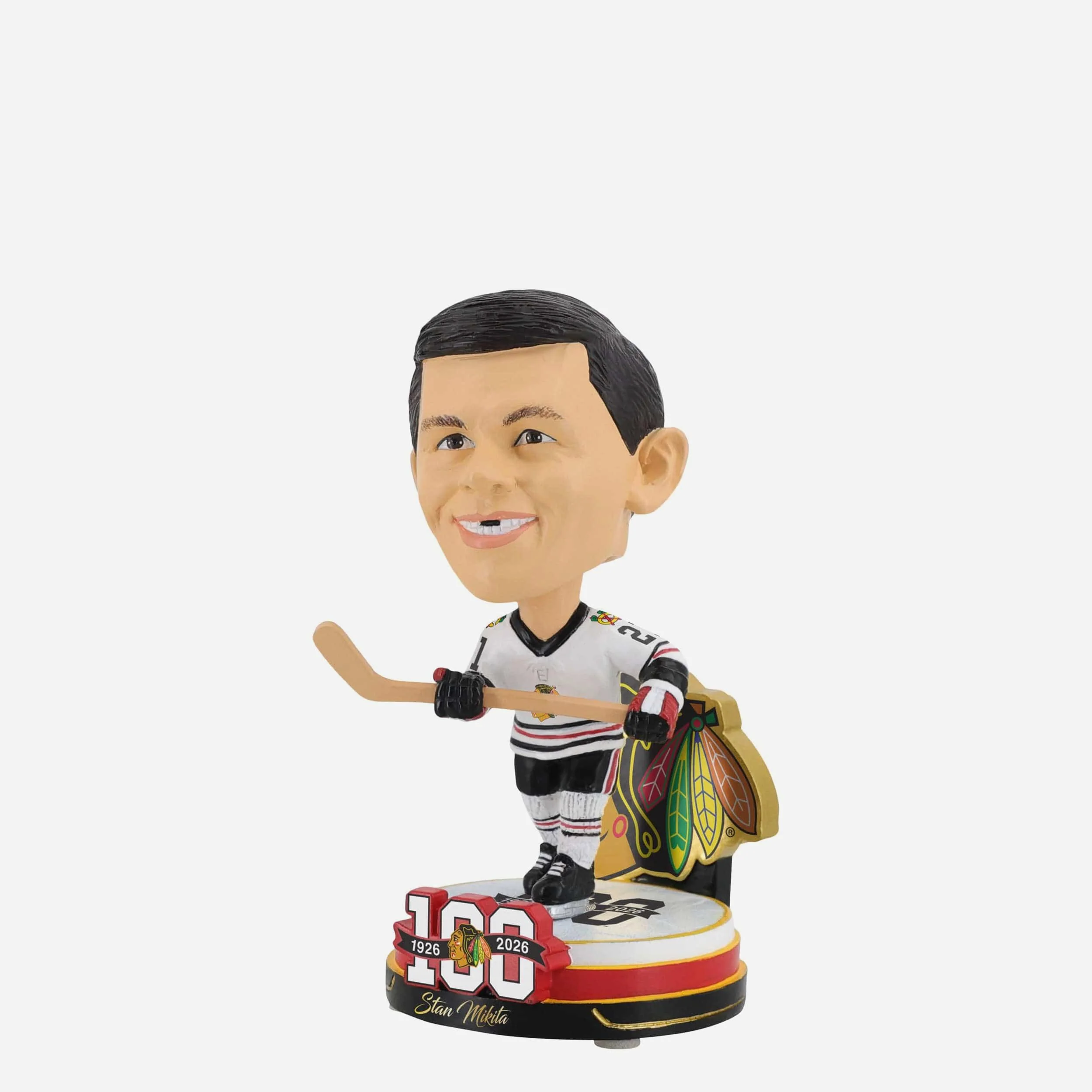 Stan Mikita Chicago Blackhawks 100th Anniversary Mini Bighead Bobblehead - Image 4