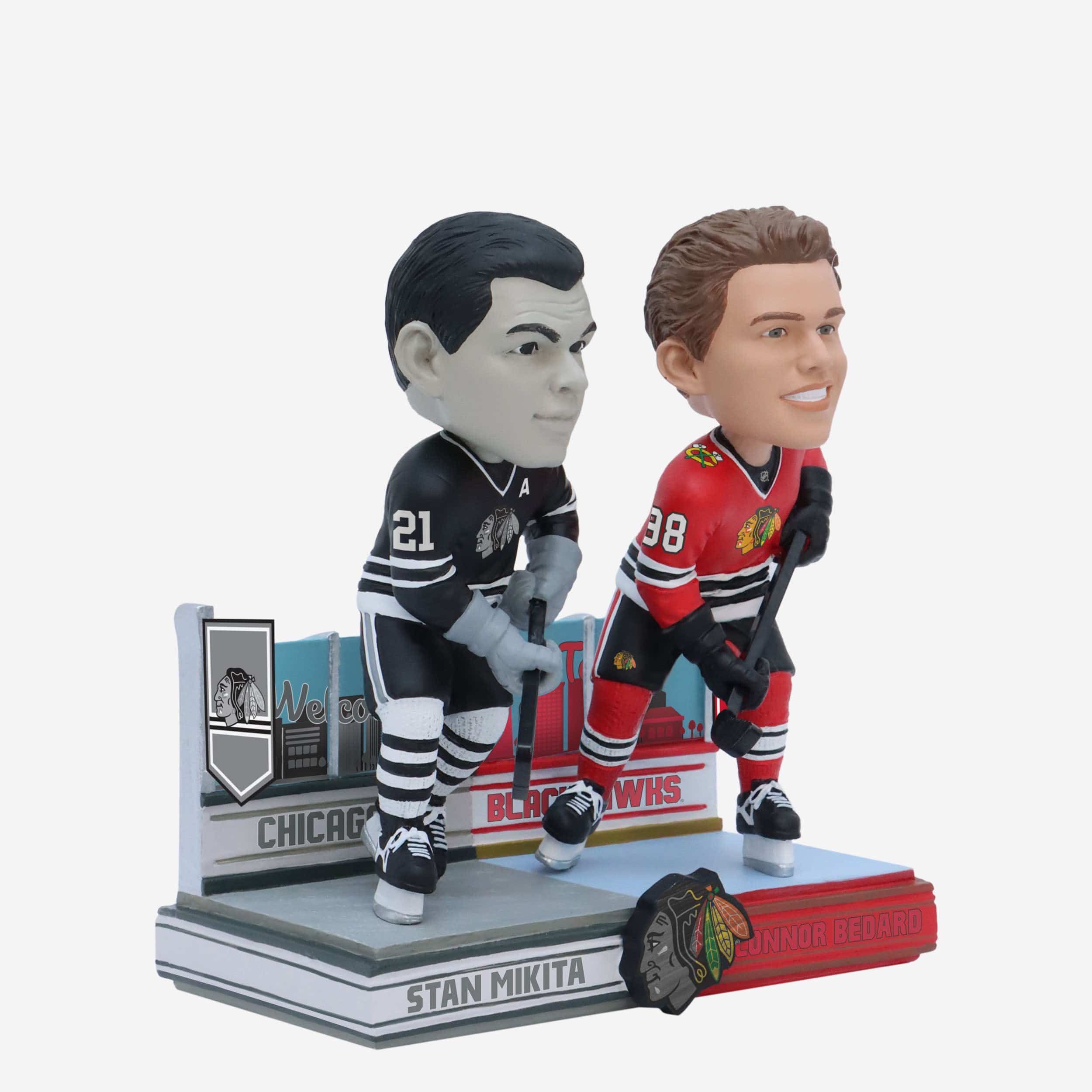 Stan Mikita & Connor Bedard Chicago Blackhawks Then and Now Bobblehead - Image 5