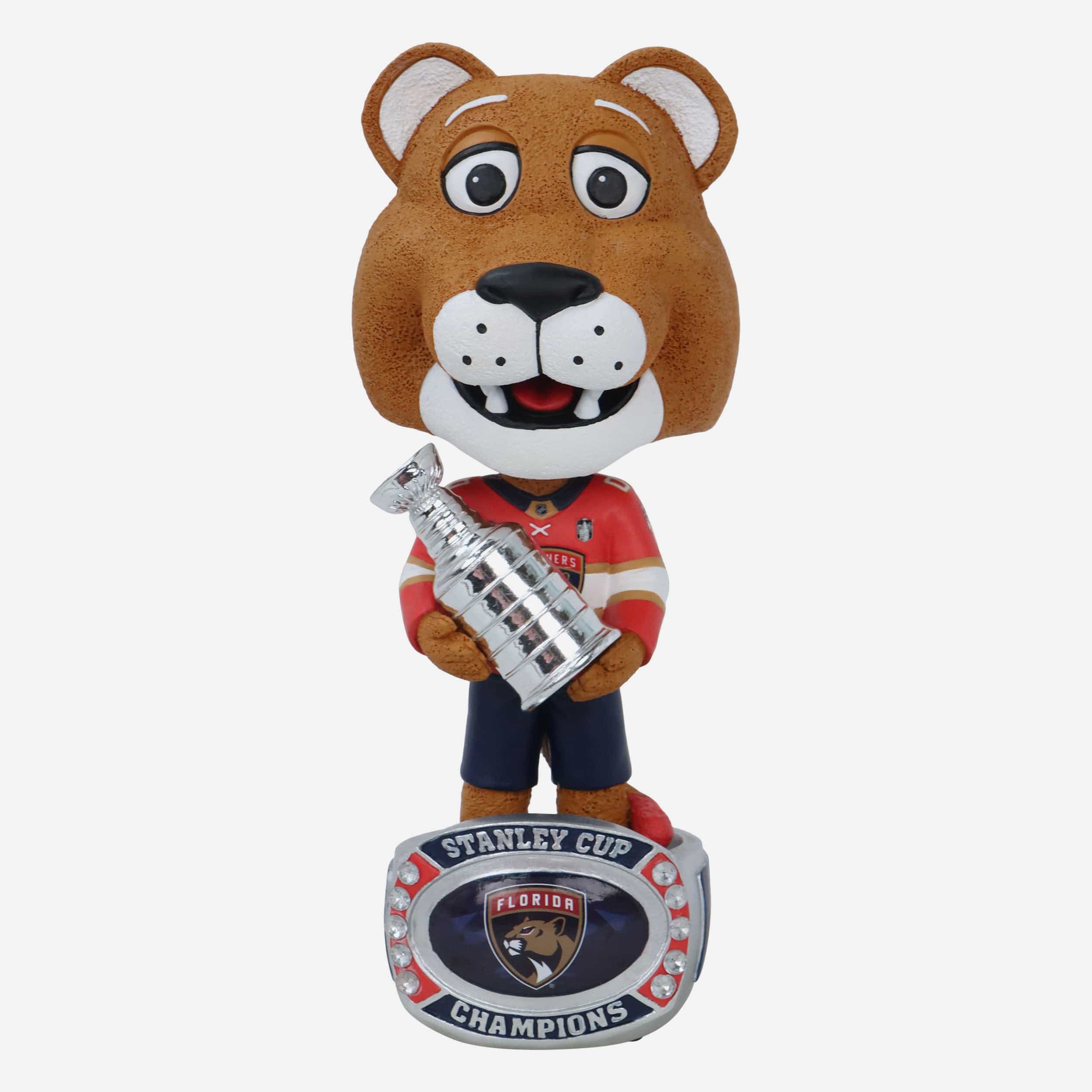 Stanley C Panther Florida Panthers 2024 Stanley Cup Champions Ring Base Mascot Bighead Bobblehead