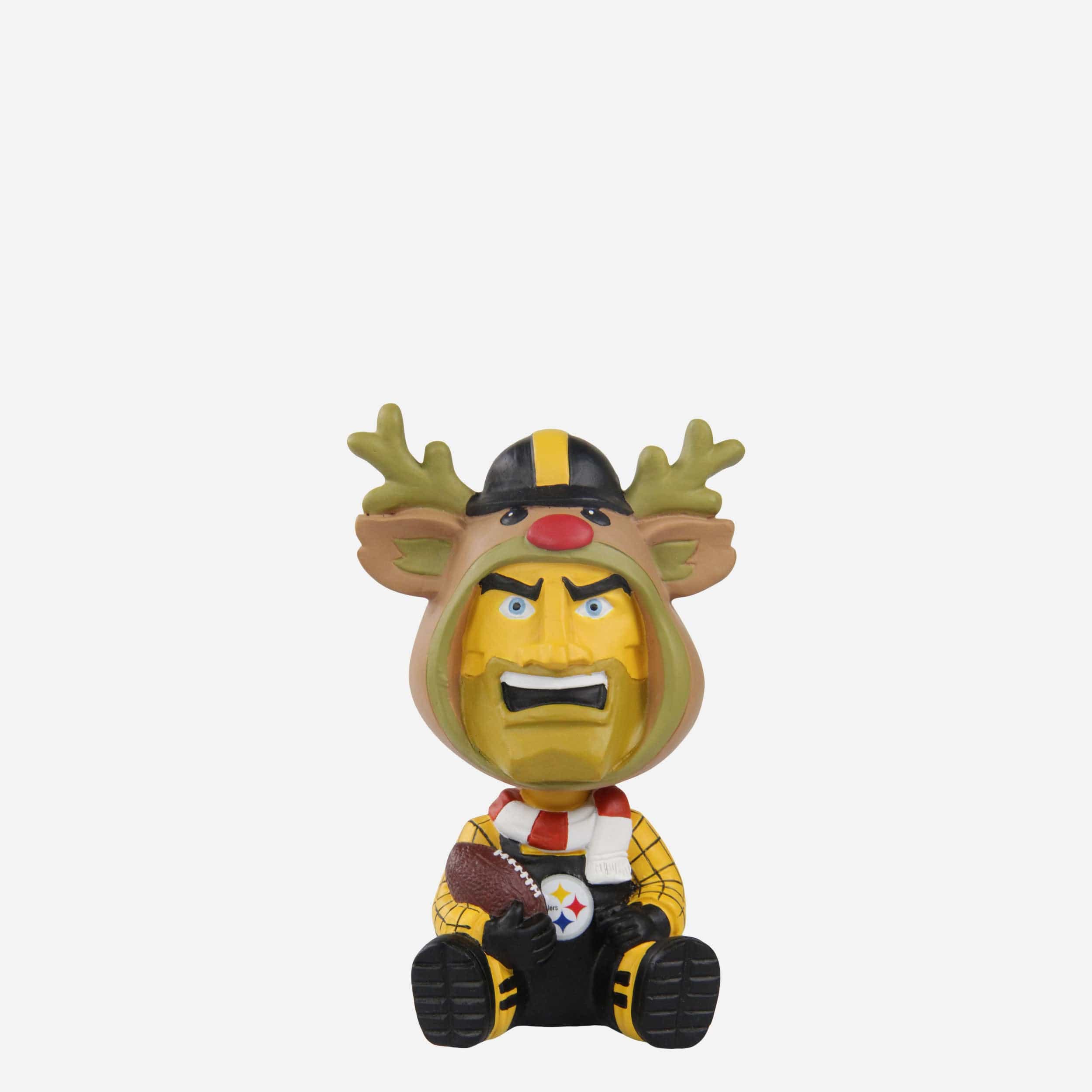 Steely McBeam Pittsburgh Steelers Christmas Mascot Bobble Bro Mini Bobblehead