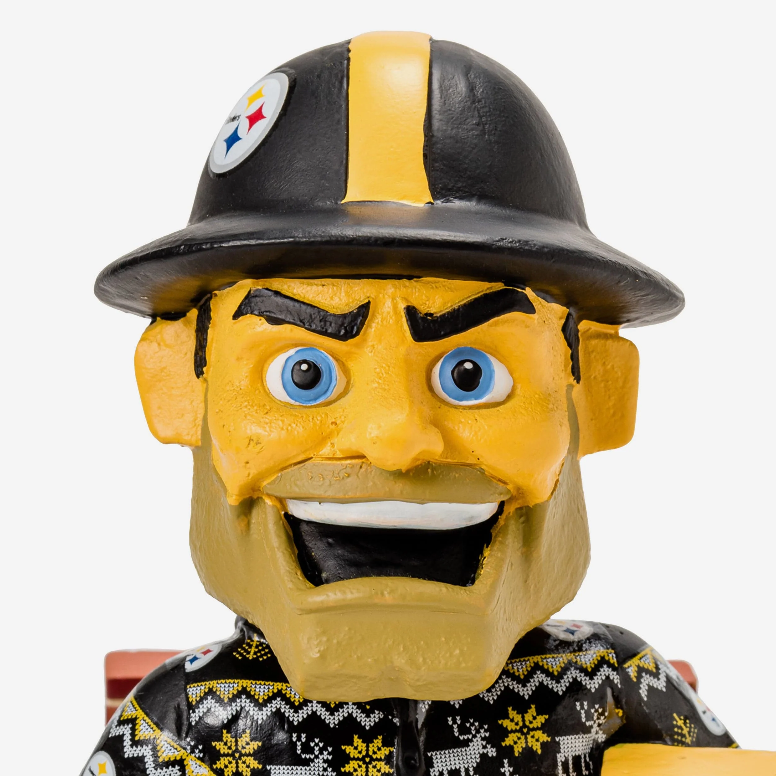 Steely McBeam Pittsburgh Steelers Holiday Mascot Bobblehead - Image 2