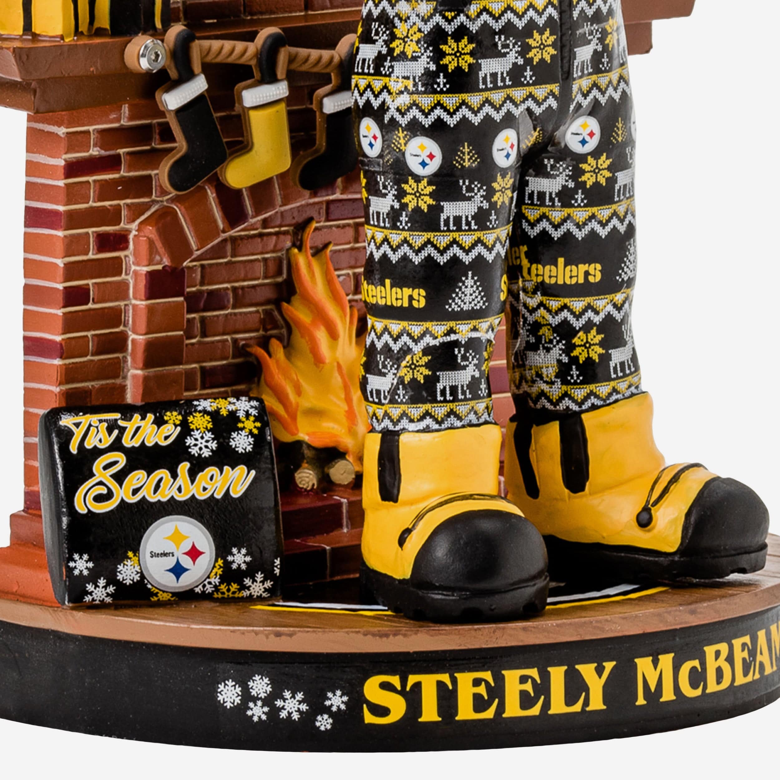Steely McBeam Pittsburgh Steelers Holiday Mascot Bobblehead - Image 3