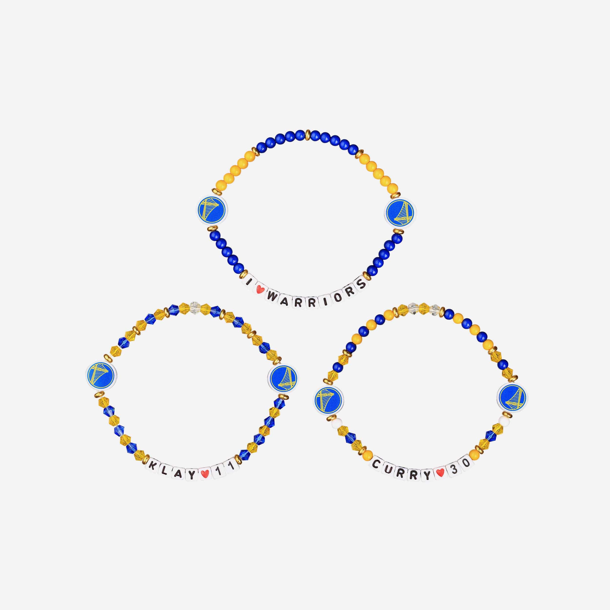 Steph Curry & Klay Thompson Golden State Warriors 3 Pack Player Friendship Bracelet - Image 3