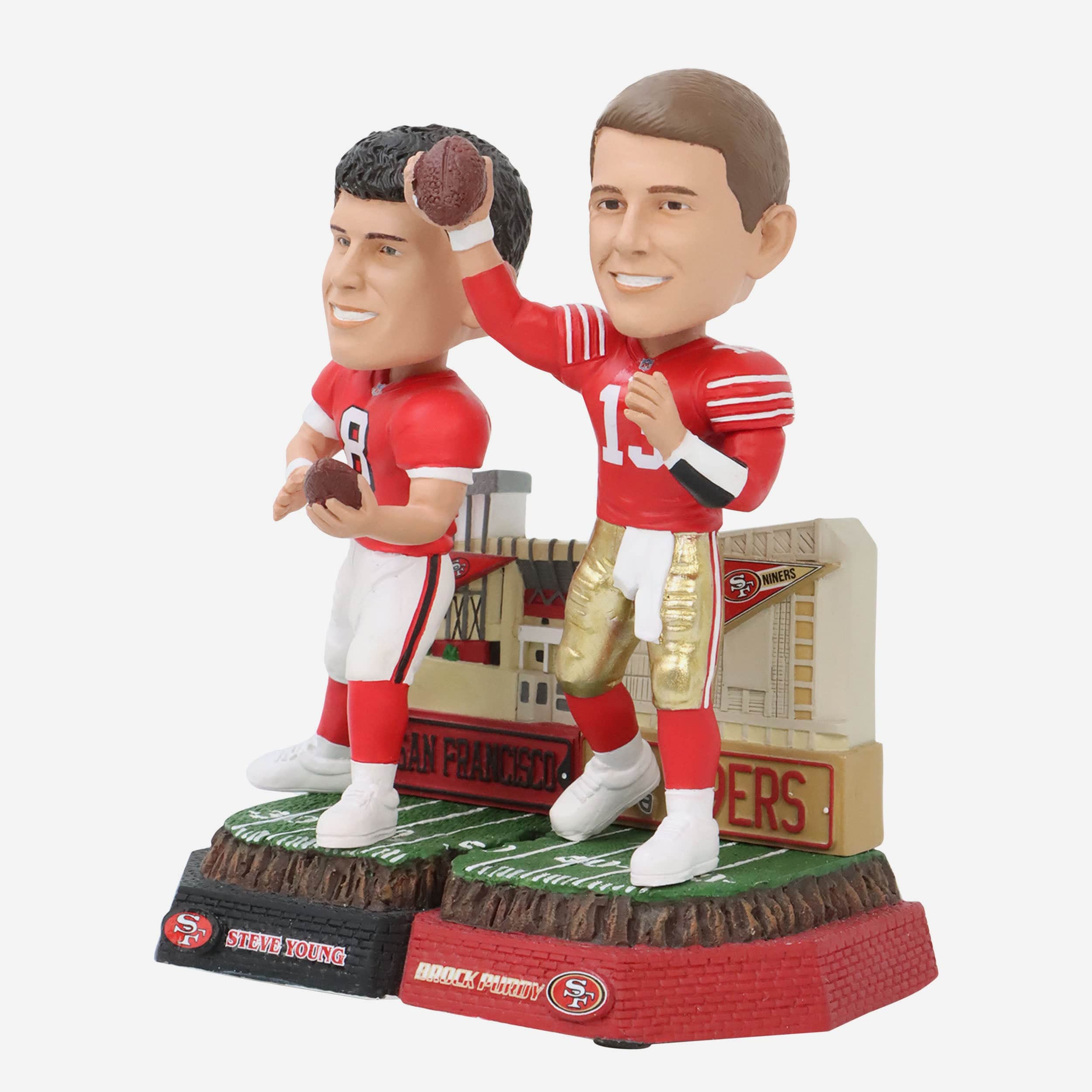 Steve Young & Brock Purdy San Francisco 49ers Then and Now Bobblehead - Image 5