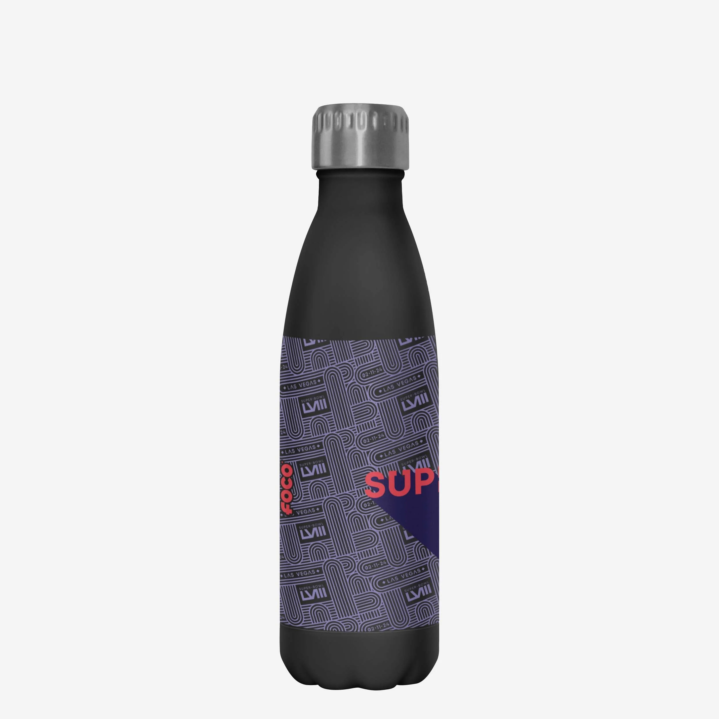 Super Bowl LVIII Black 17 oz Stainless Steel Bottle - Image 3