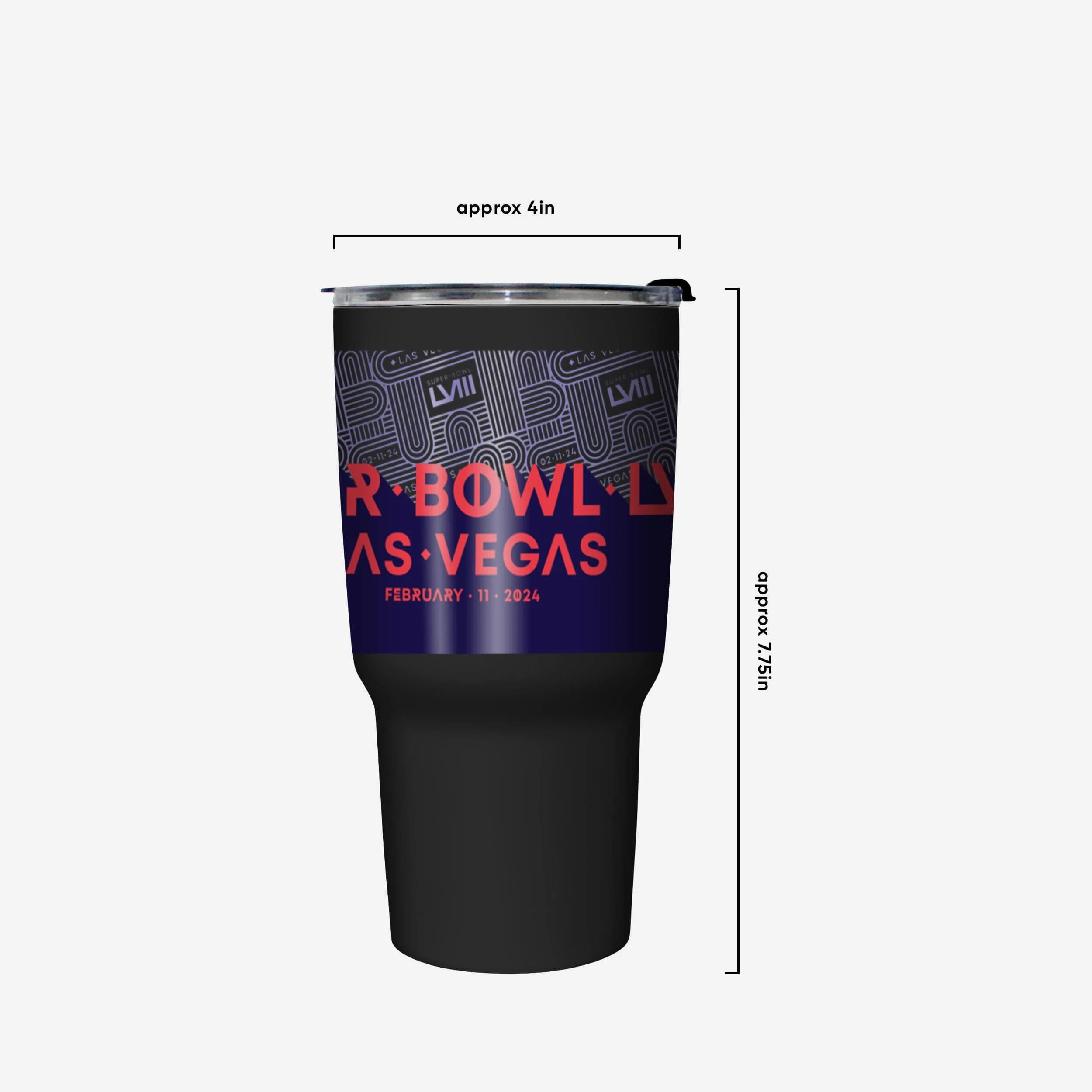 Super Bowl LVIII Black 27 oz Stainless Steel Tumbler - Image 4