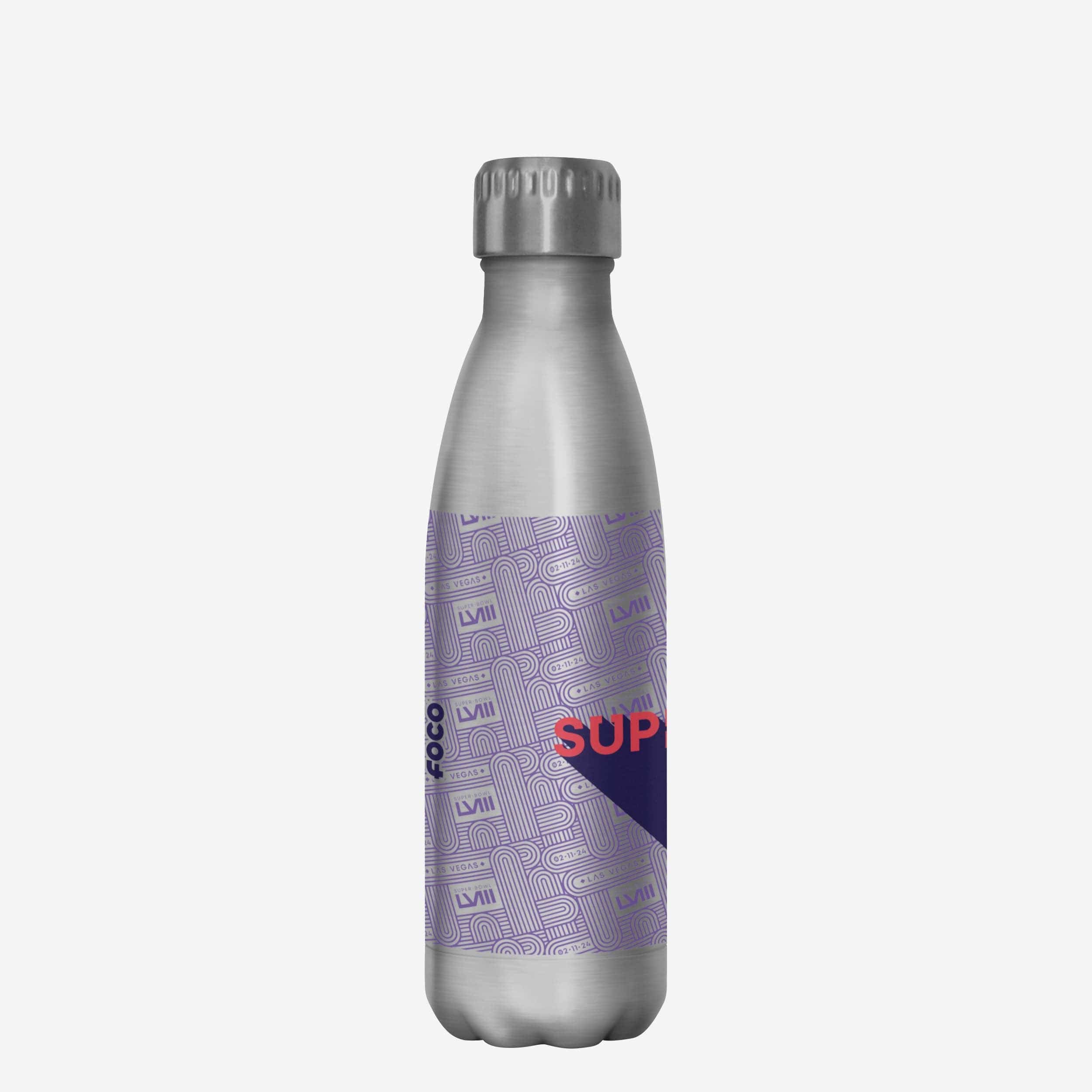 Super Bowl LVIII Silver 17 oz Stainless Steel Bottle - Image 3