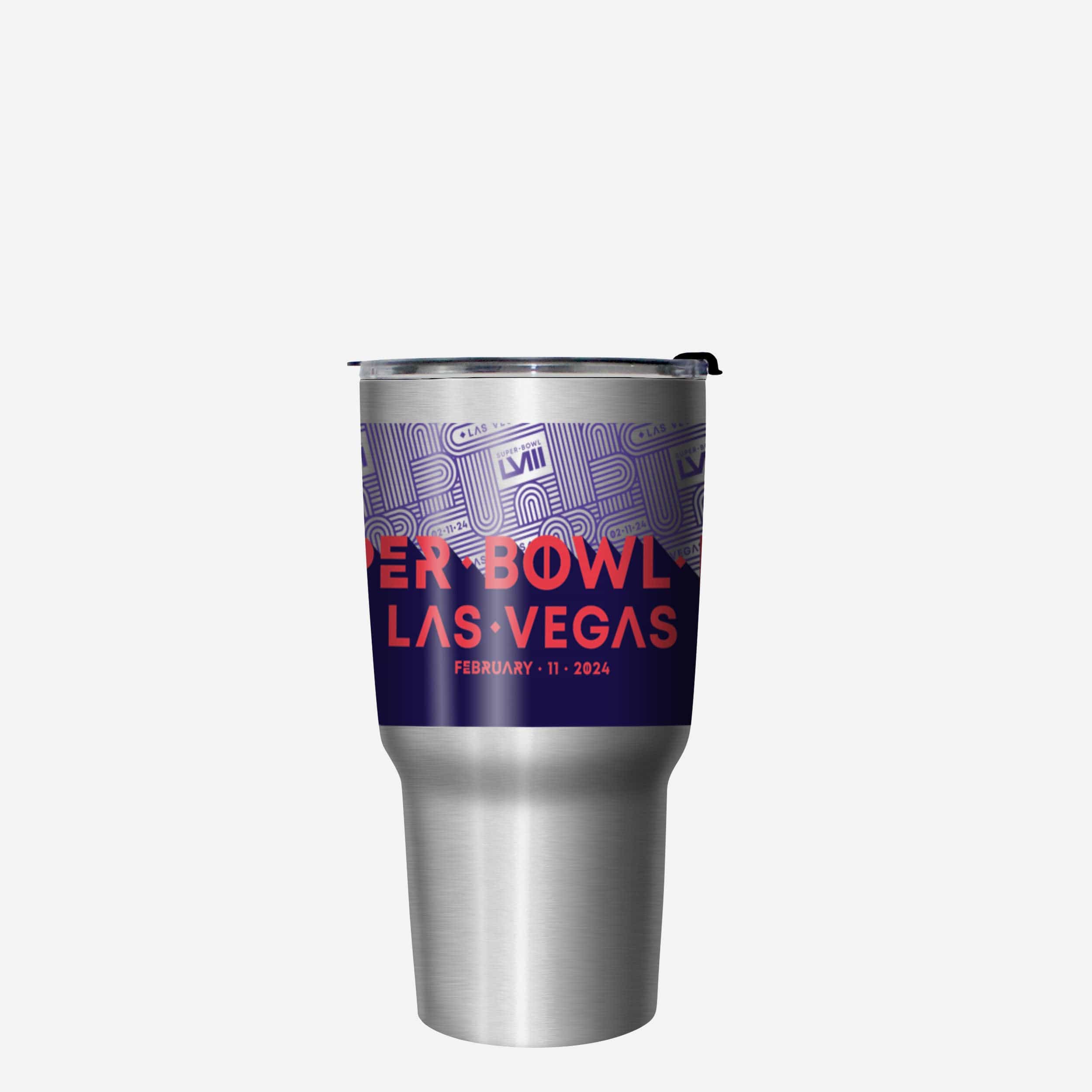 Super Bowl LVIII Silver 27 oz Stainless Steel Tumbler