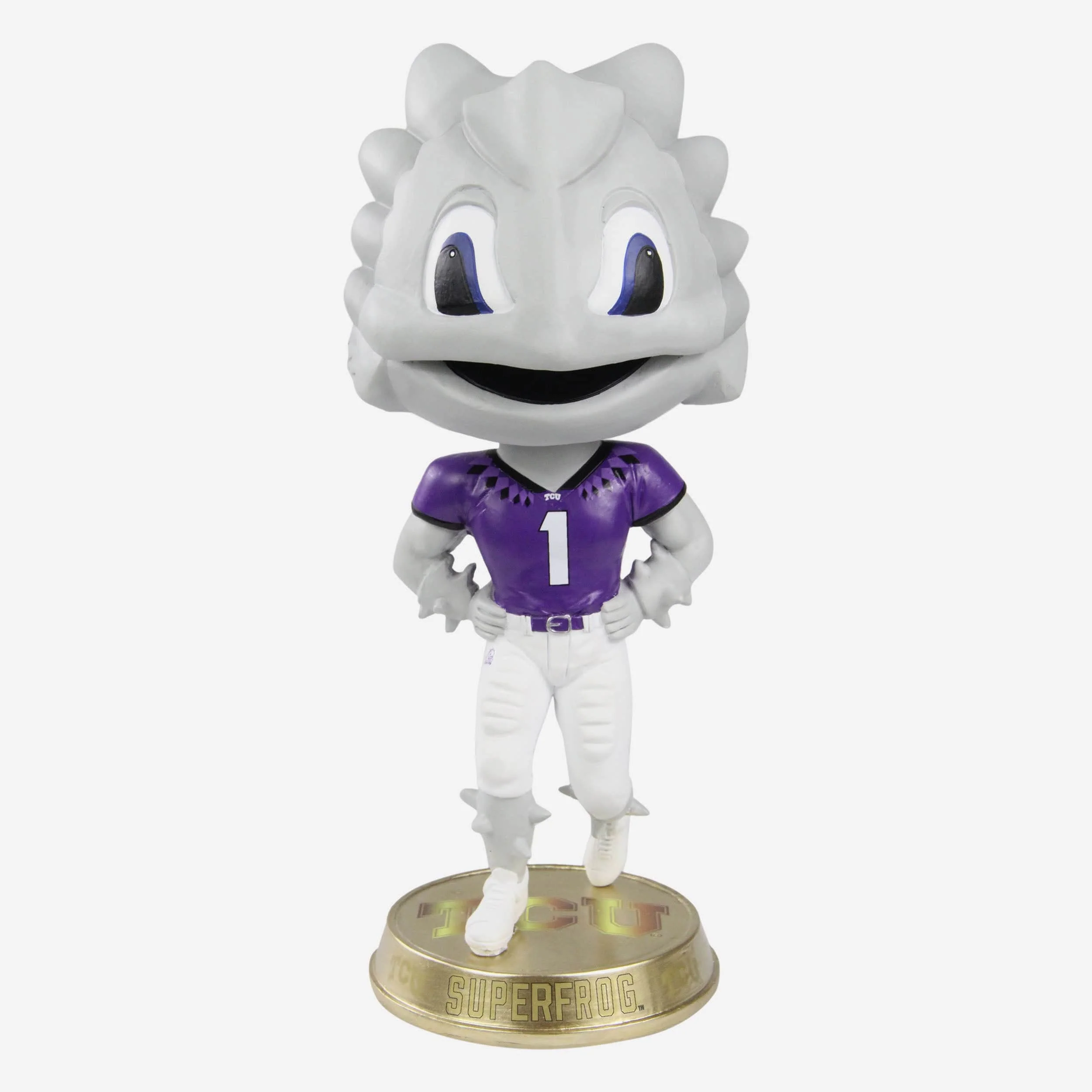 SuperFrog TCU Horned Frogs Mascot Gold Base Variant Bighead Bobblehead