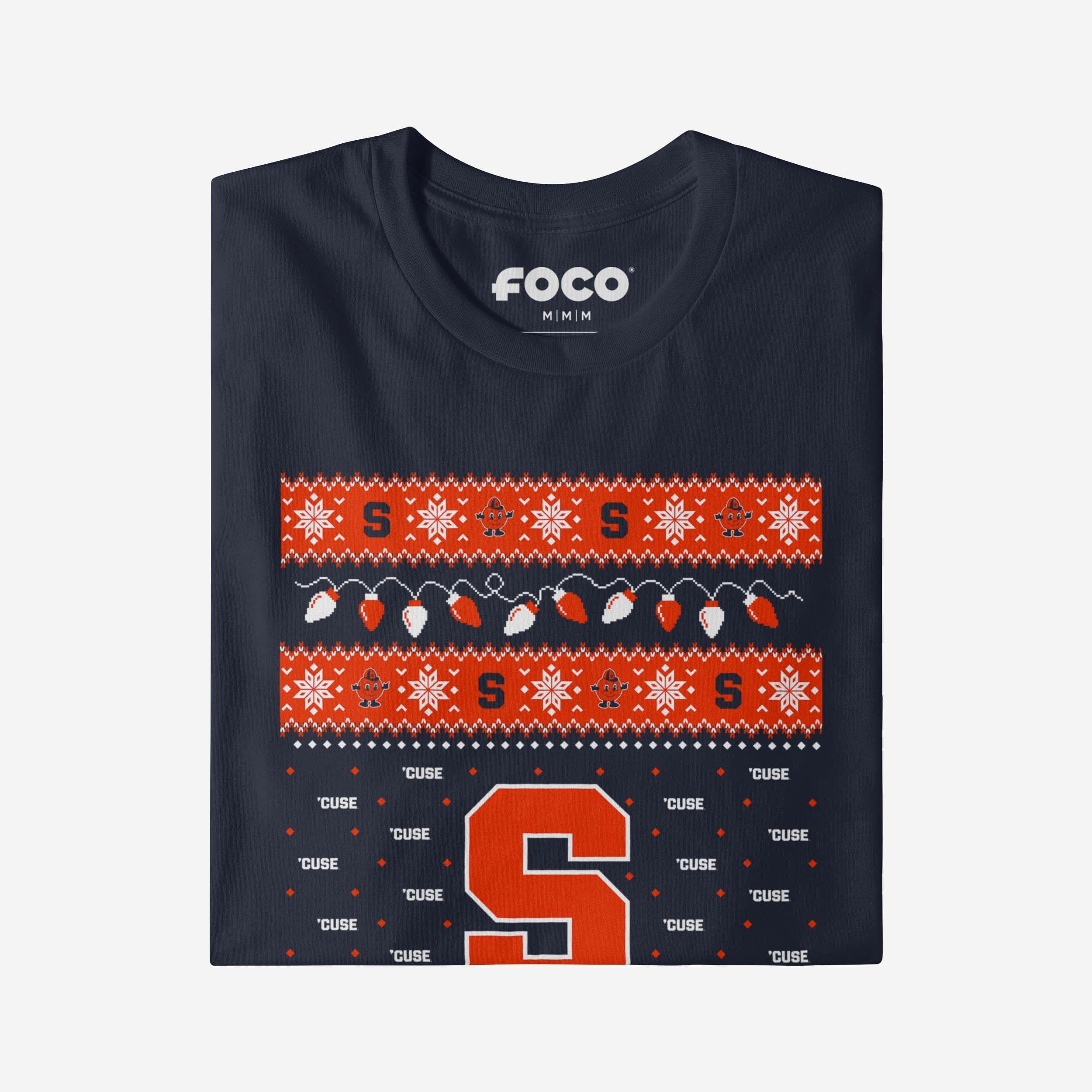 Syracuse Orange Holiday Lights Sweater T-Shirt - Image 4