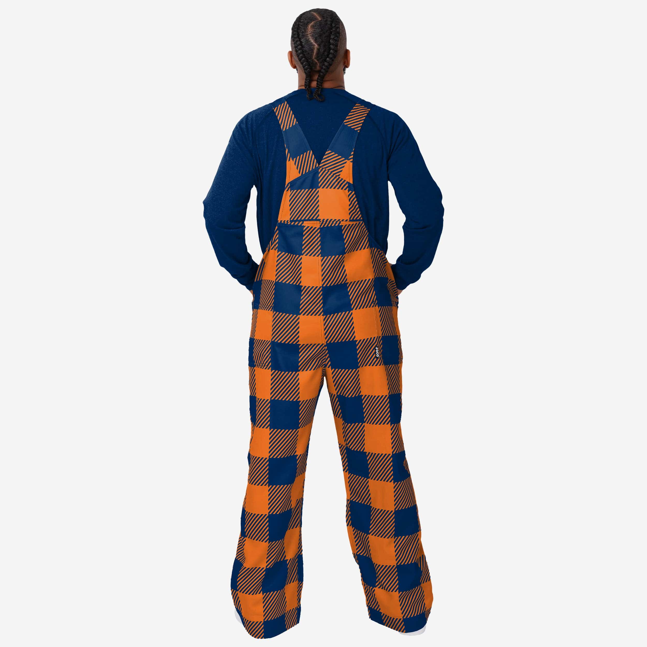 Syracuse Orange Mens Plaid Bib Overalls - Image 2