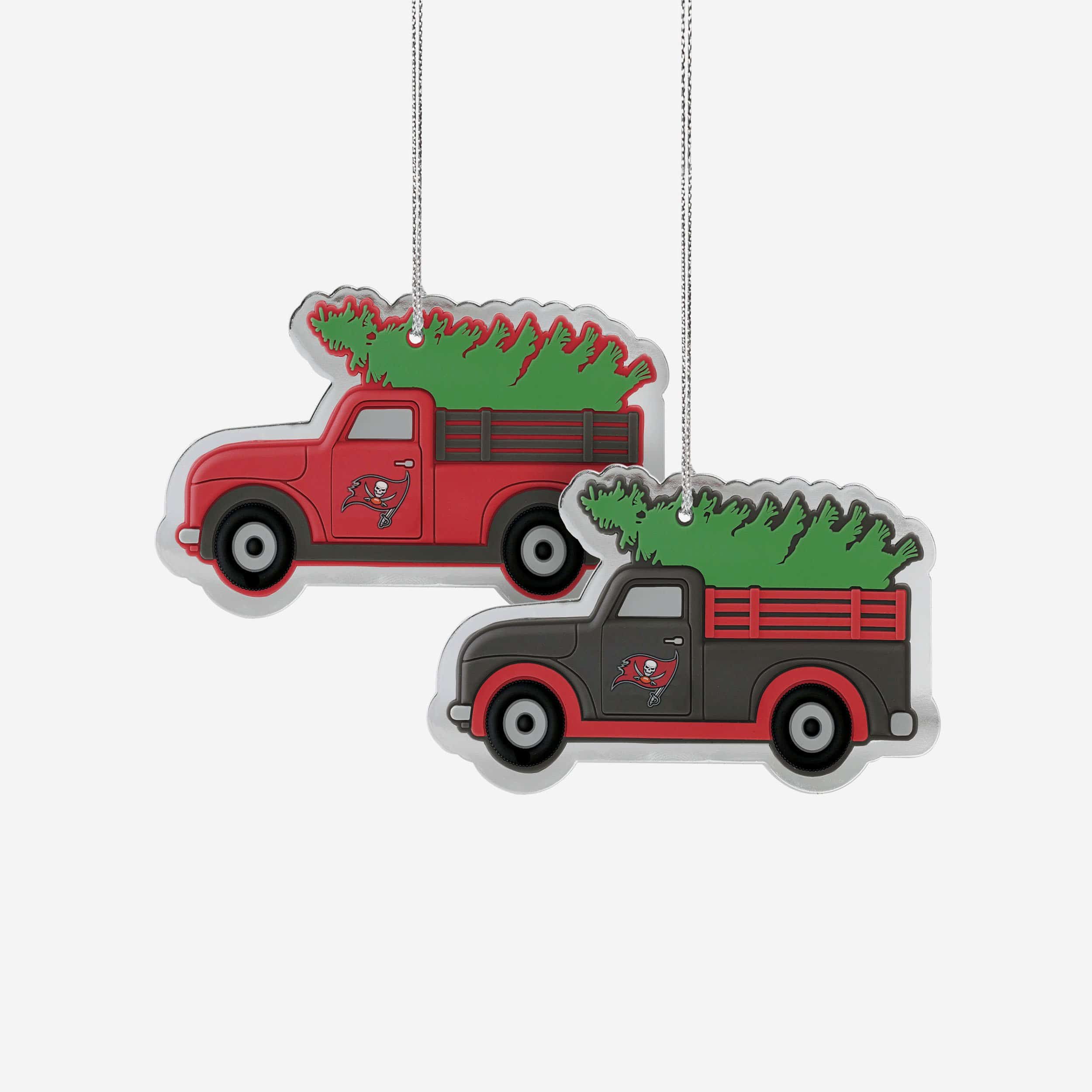 Tampa Bay Buccaneers 2 Pack Flat Metal Truck Ornaments