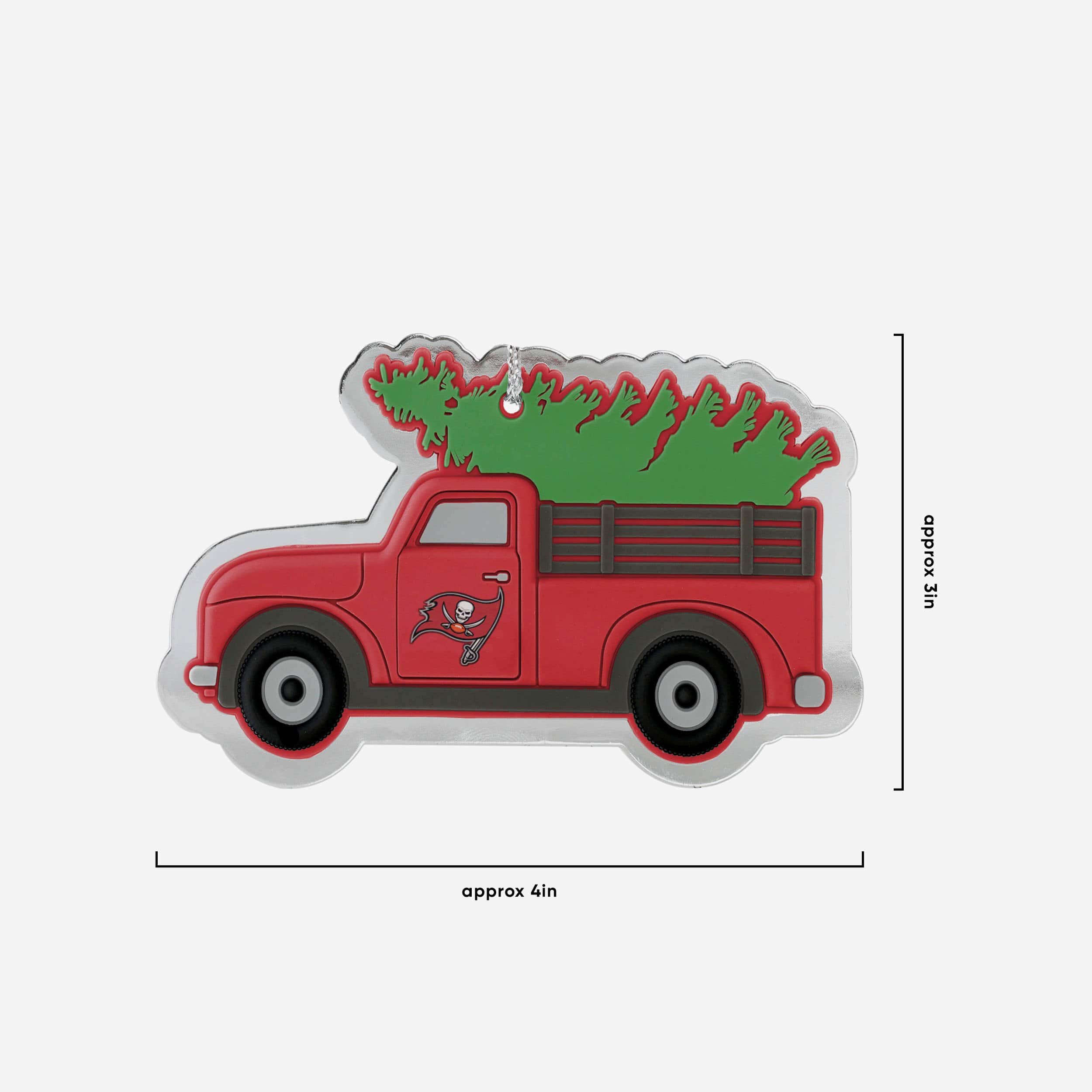 Tampa Bay Buccaneers 2 Pack Flat Metal Truck Ornaments - Image 3