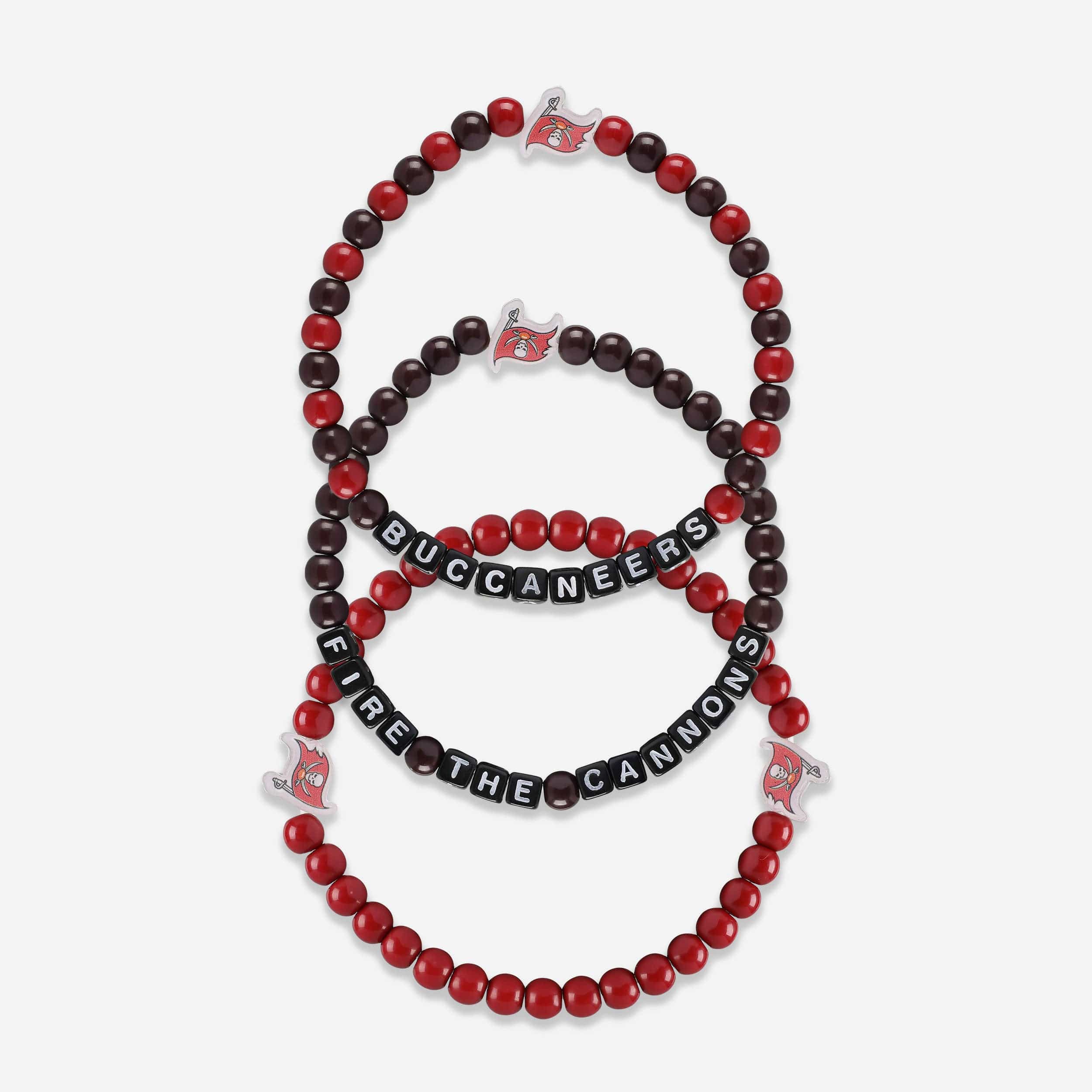 Tampa Bay Buccaneers 3 Pack Beaded Friendship Bracelet